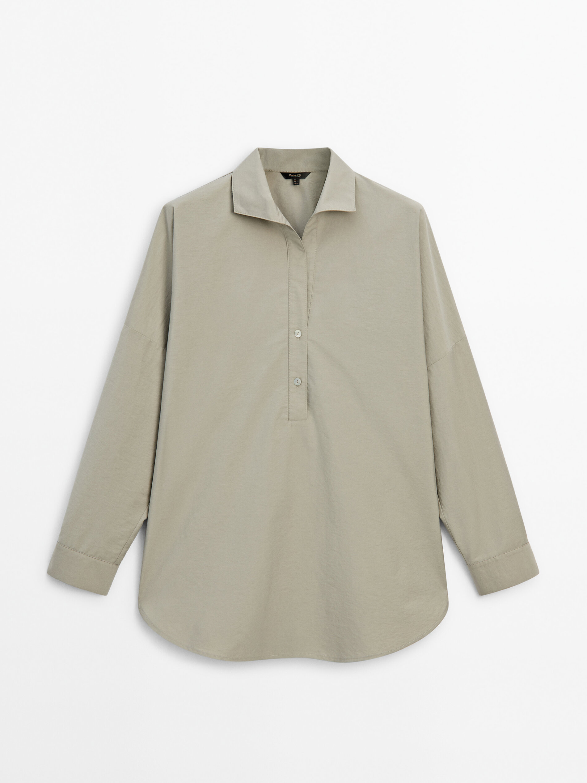 Cotton blend shirt with polo collar Pale Green Shirts