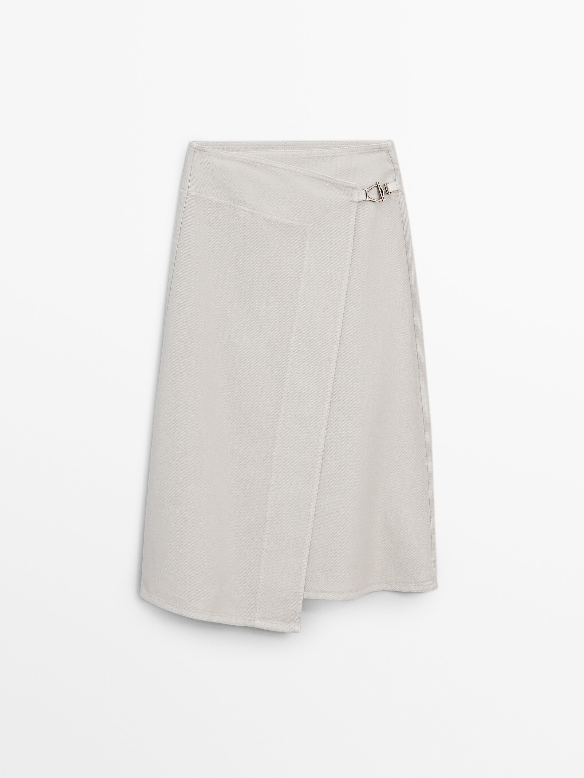 Twill midi pareo skirt