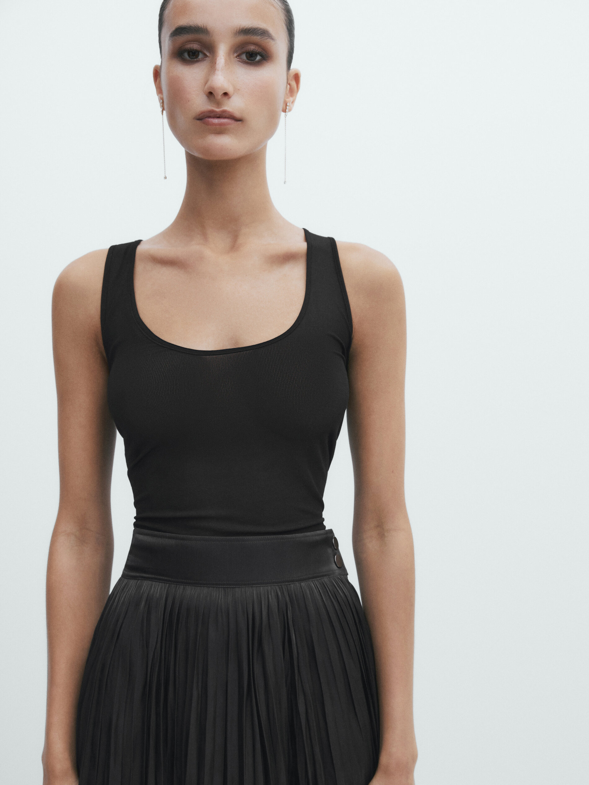 Massimo dutti store grey pleated skirt
