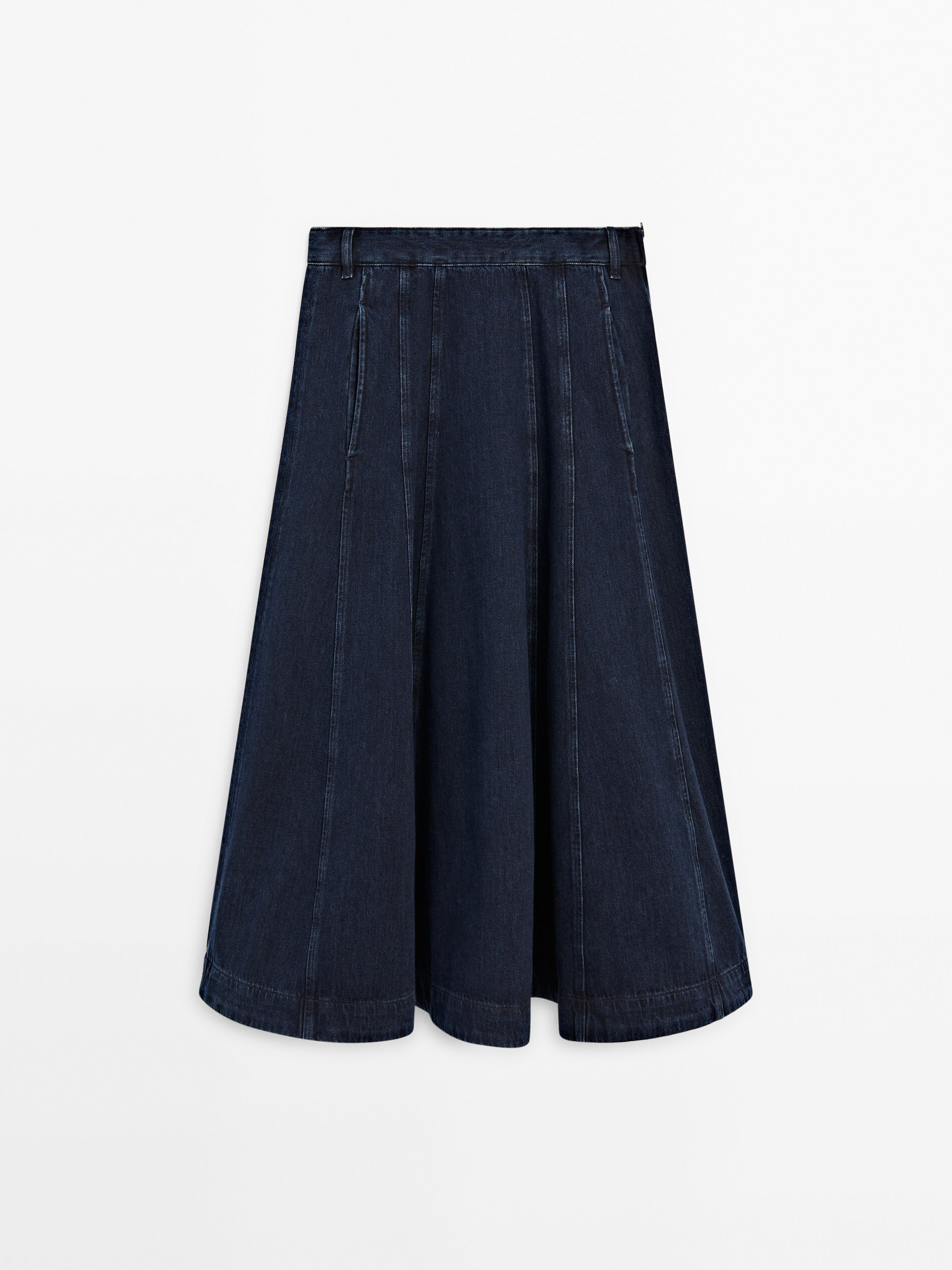 Navy blue a line denim skirt discount