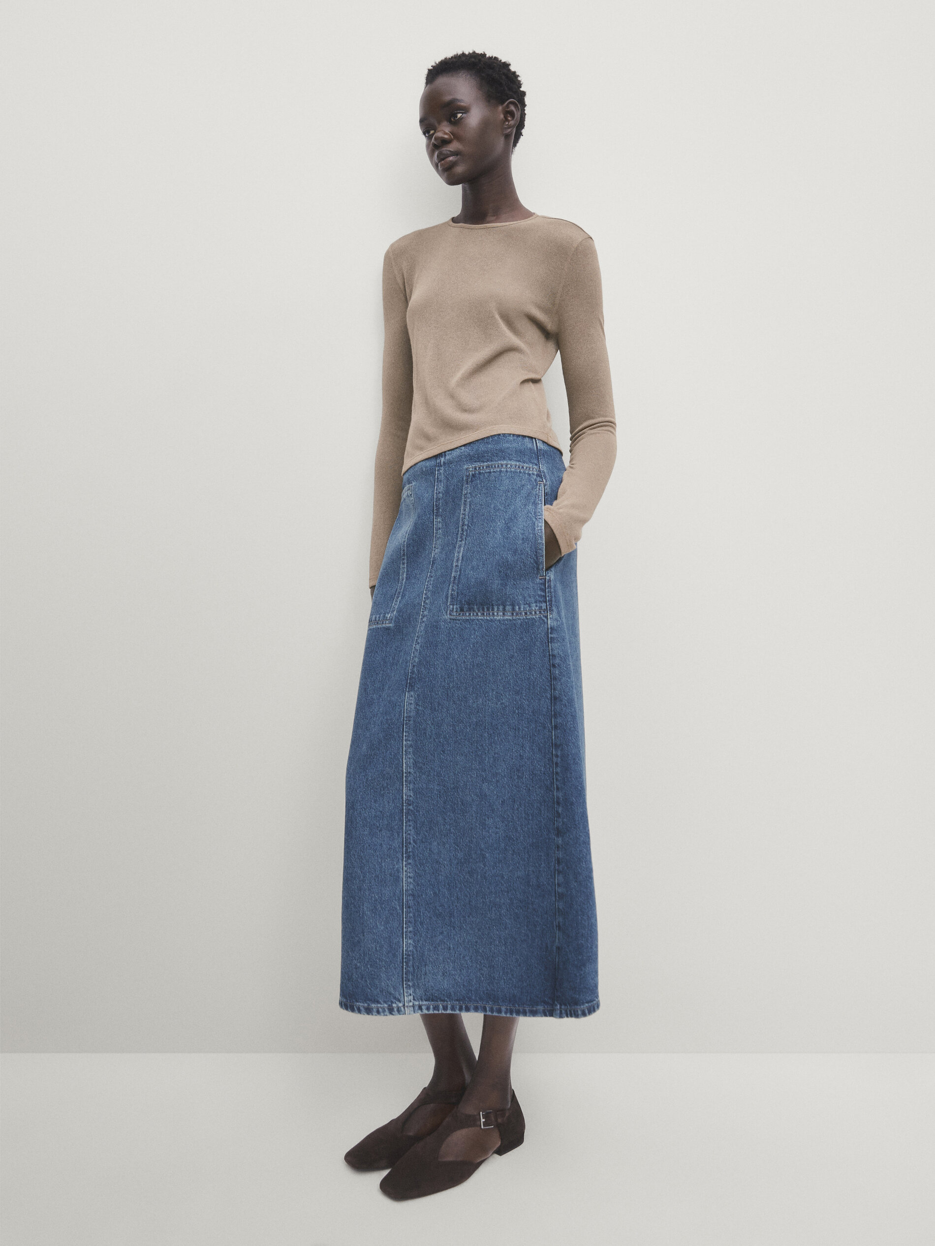 Jupe hot sale jean midi