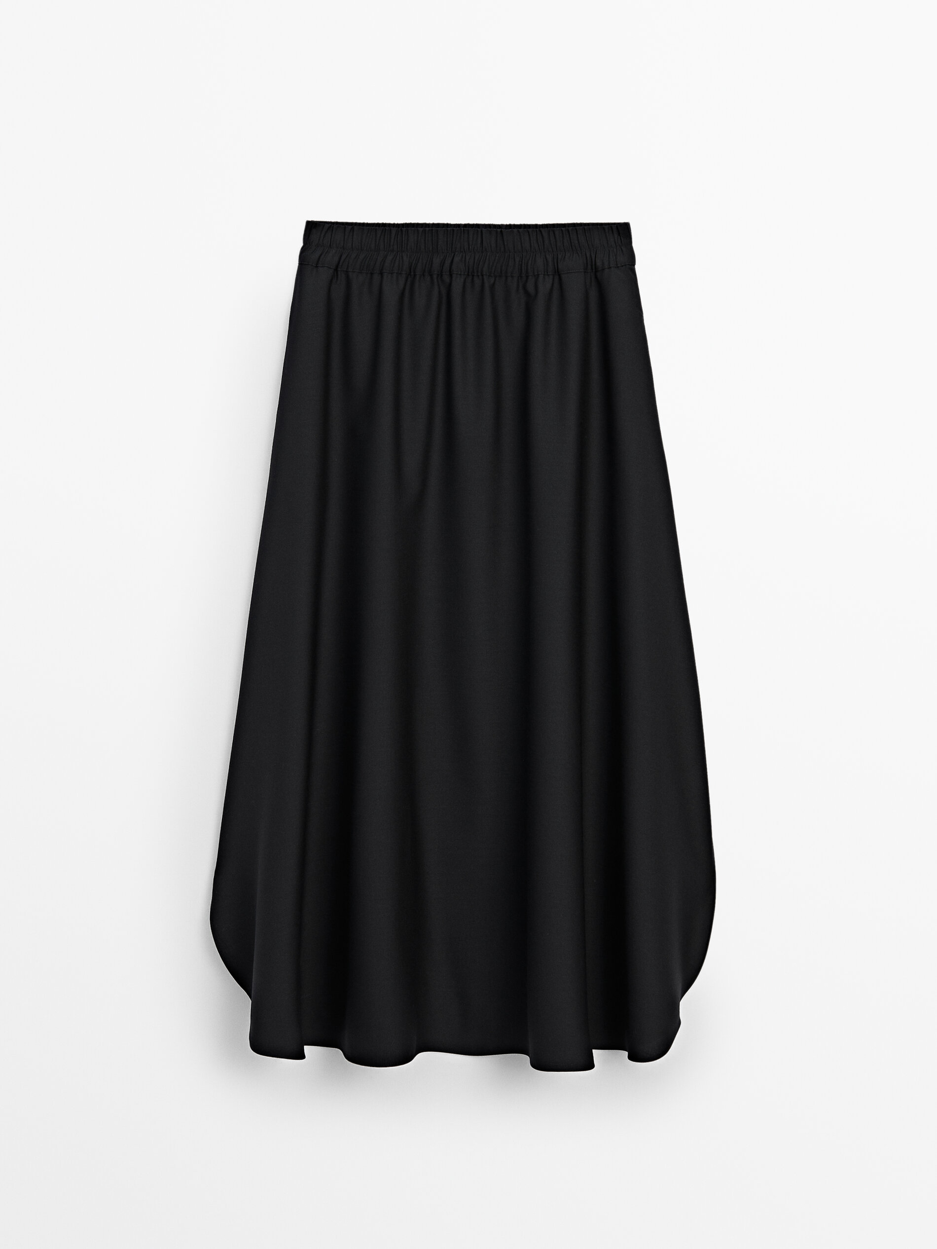 Lange rok met splitten en elastische tailleband