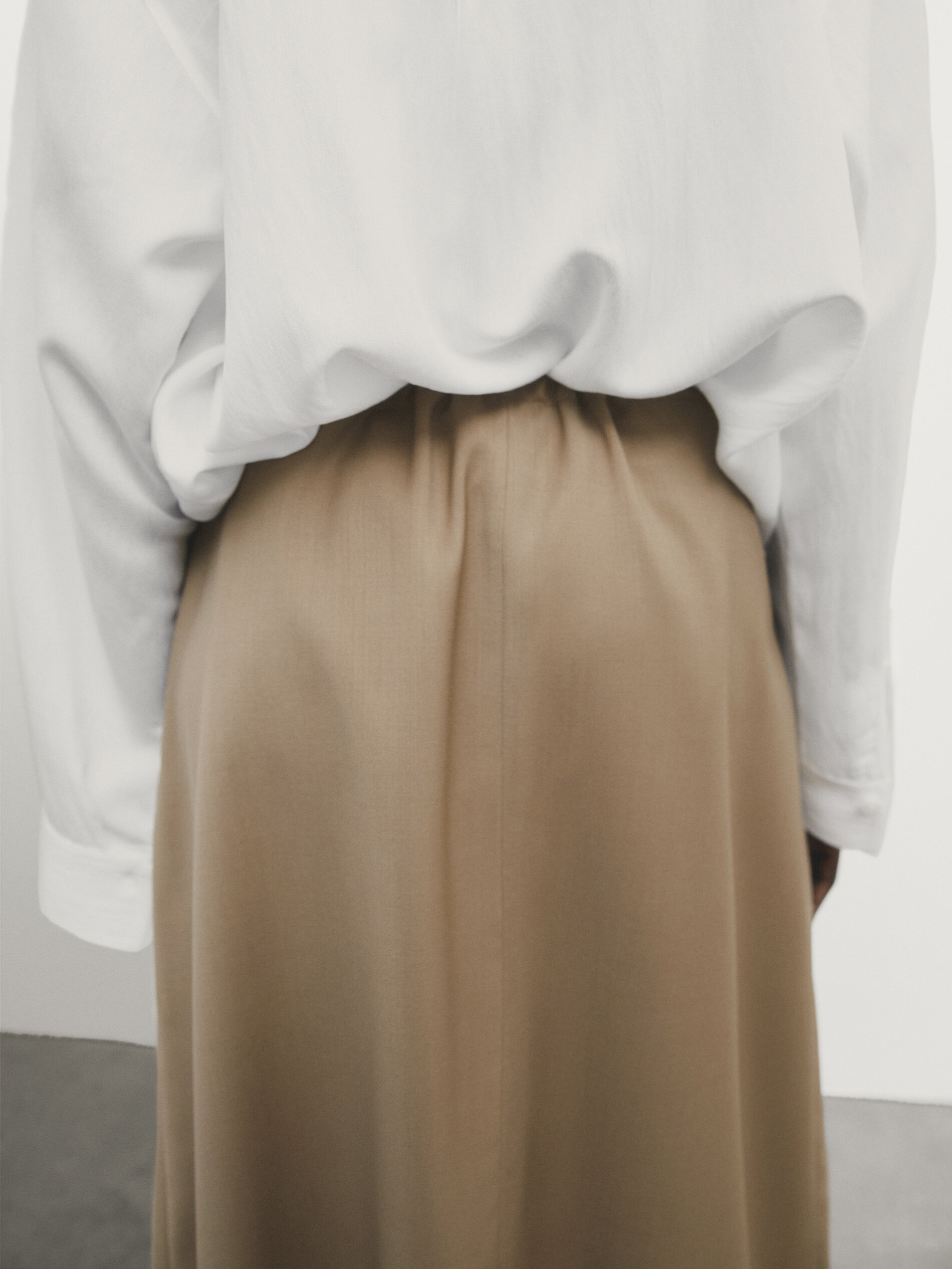 Beige hot sale drawstring skirt