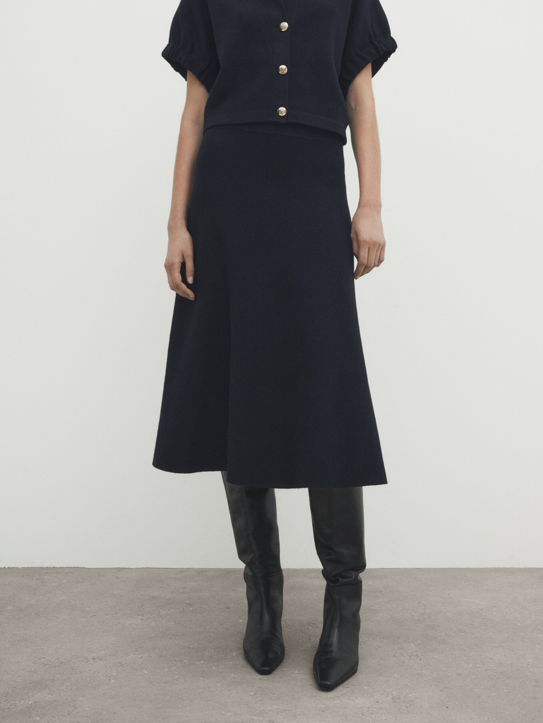 Knit skirt on sale navy
