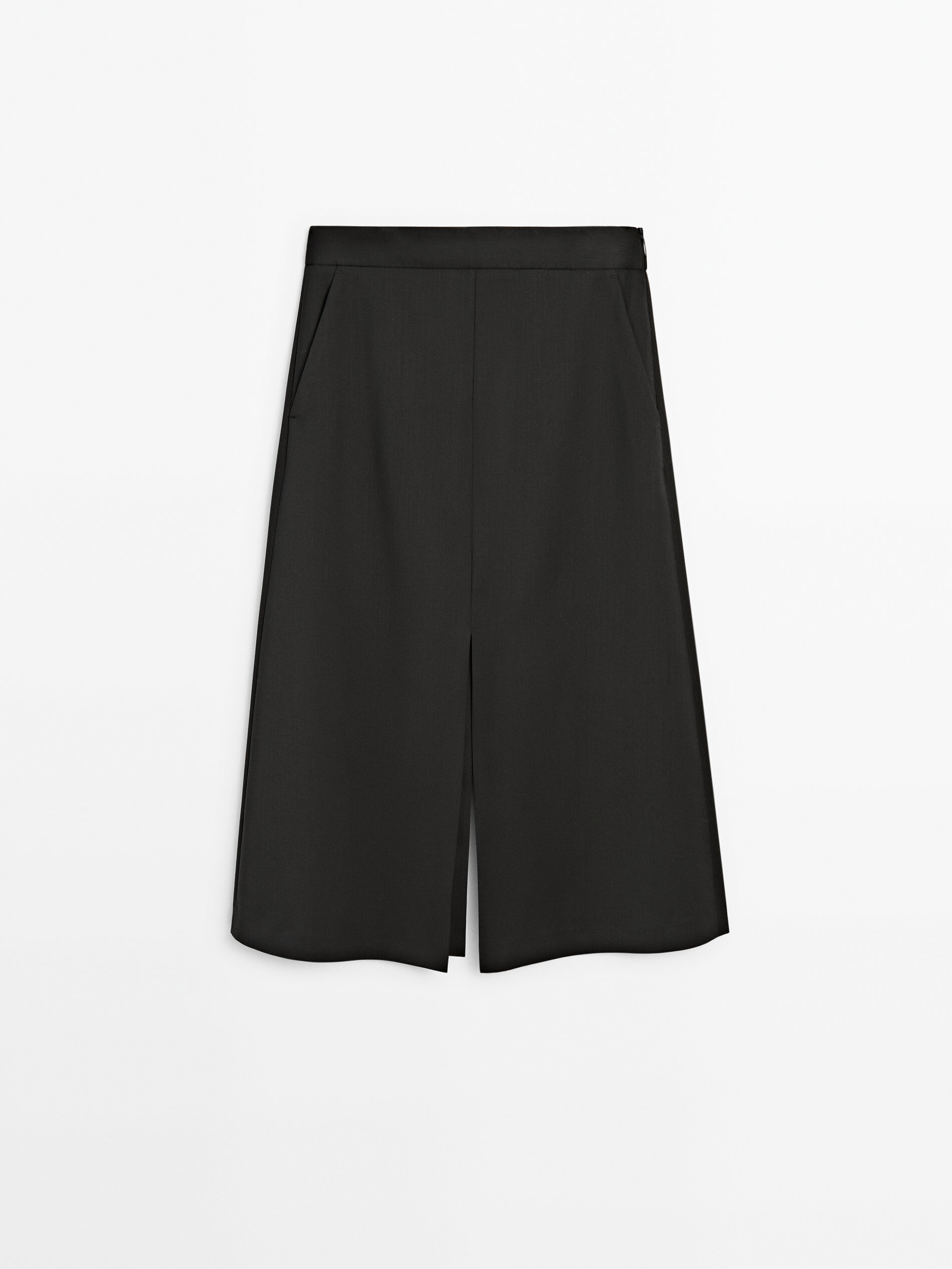 Jupe midi tailleur fendue Anthracite Habill Jupes Massimo