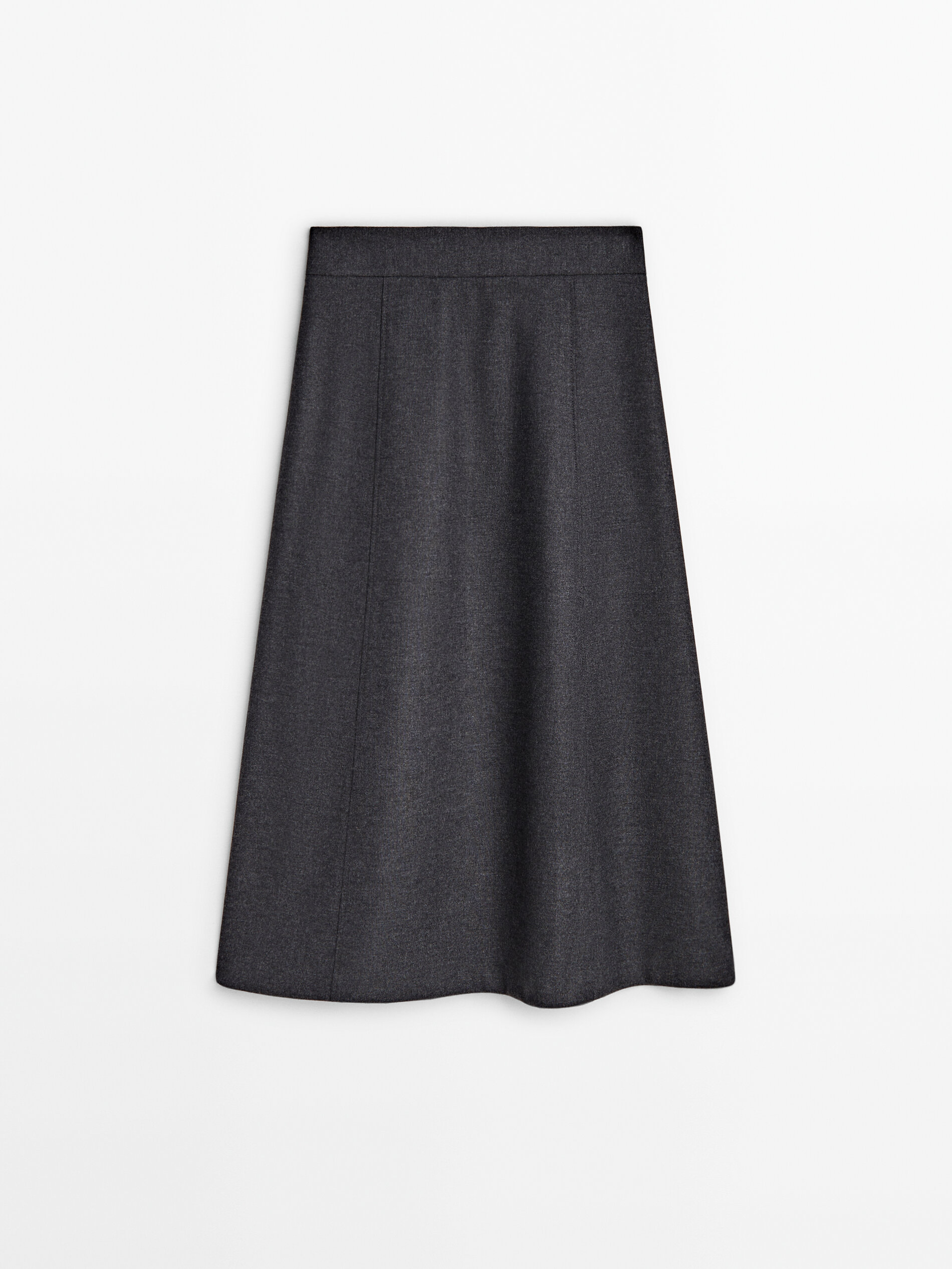 Long wool skirt discount grey