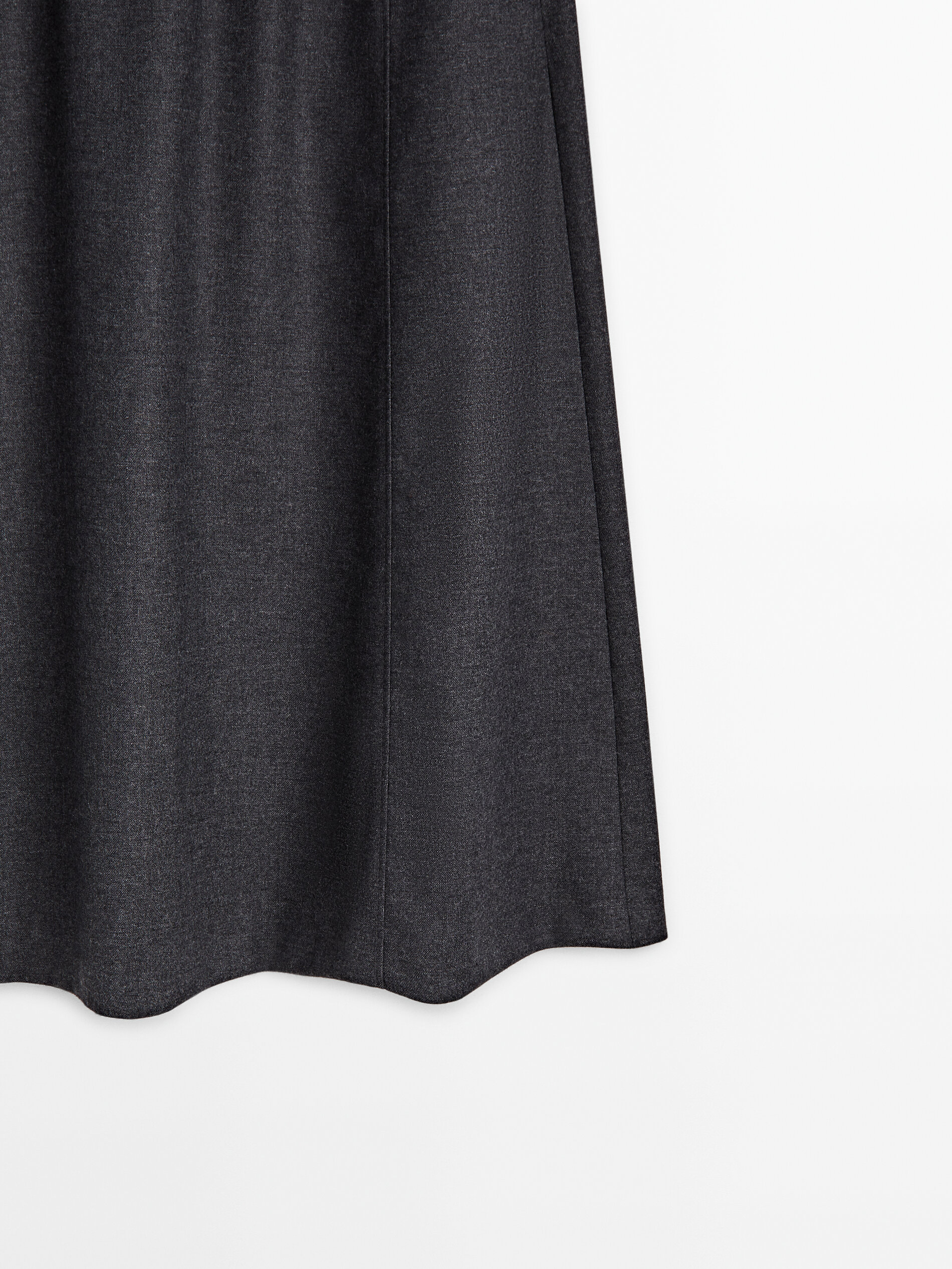 Massimo dutti grey pleated skirt sale