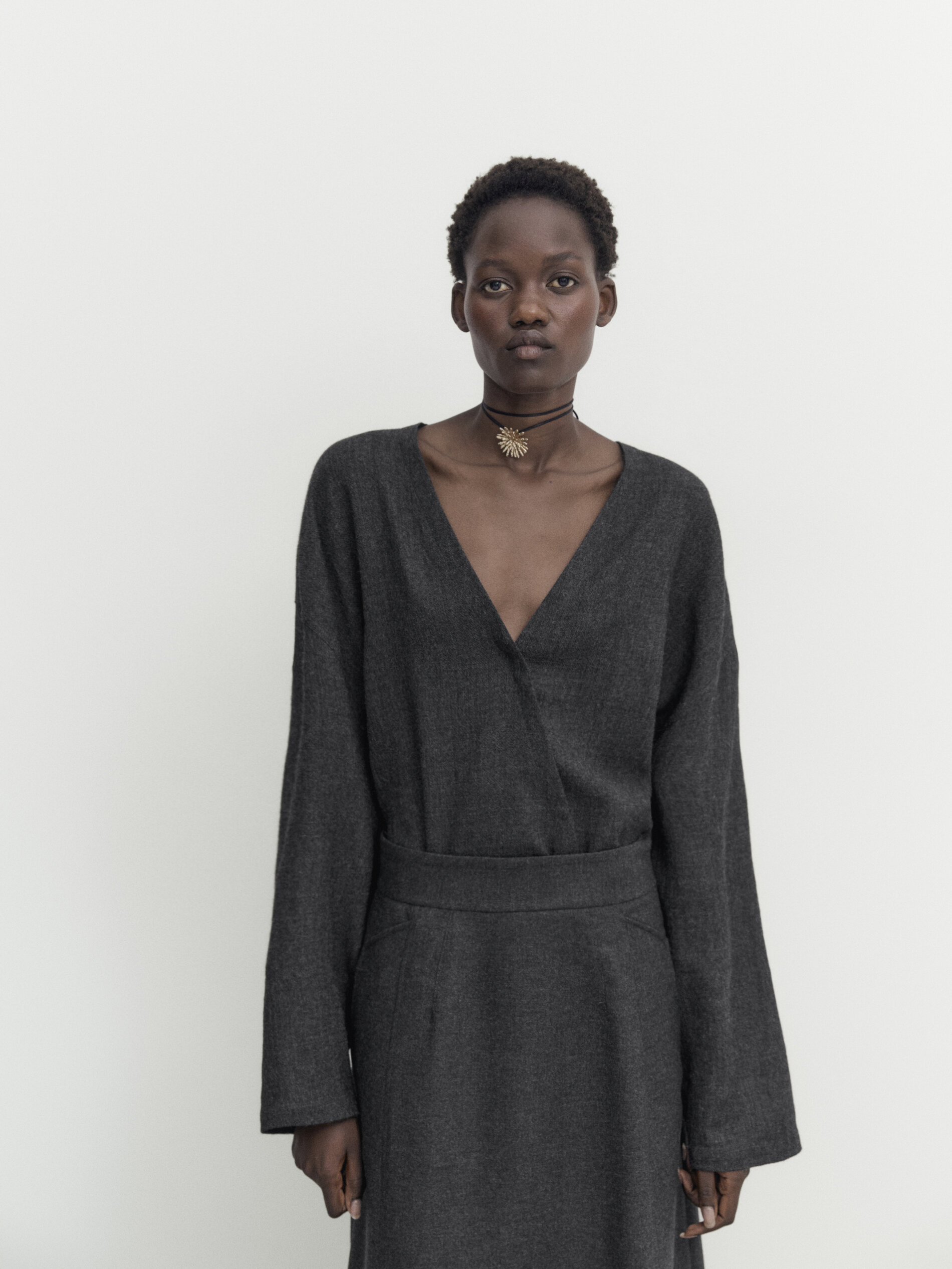 Jupe cheap midi grise