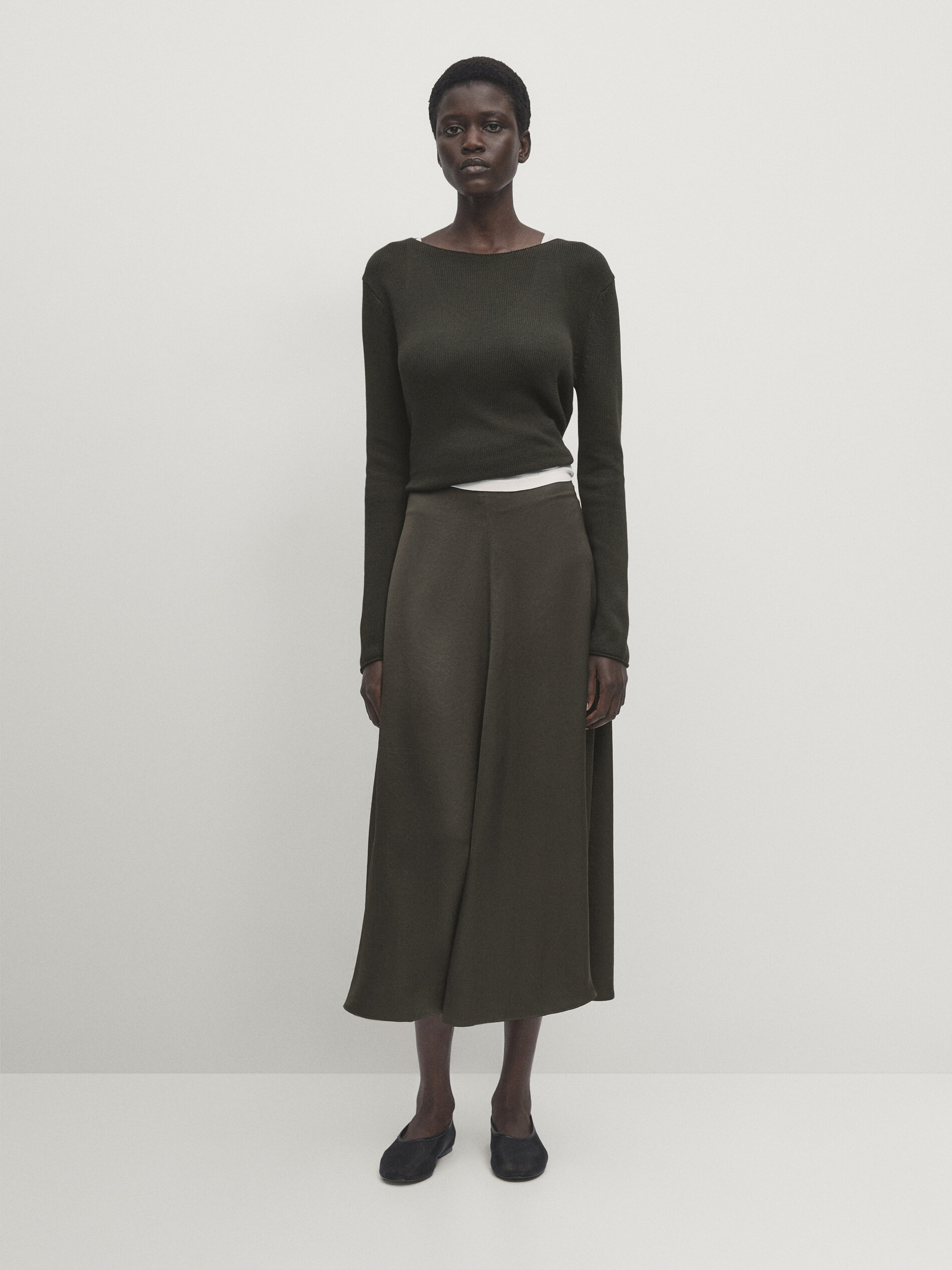 Mid length top satin skirts value