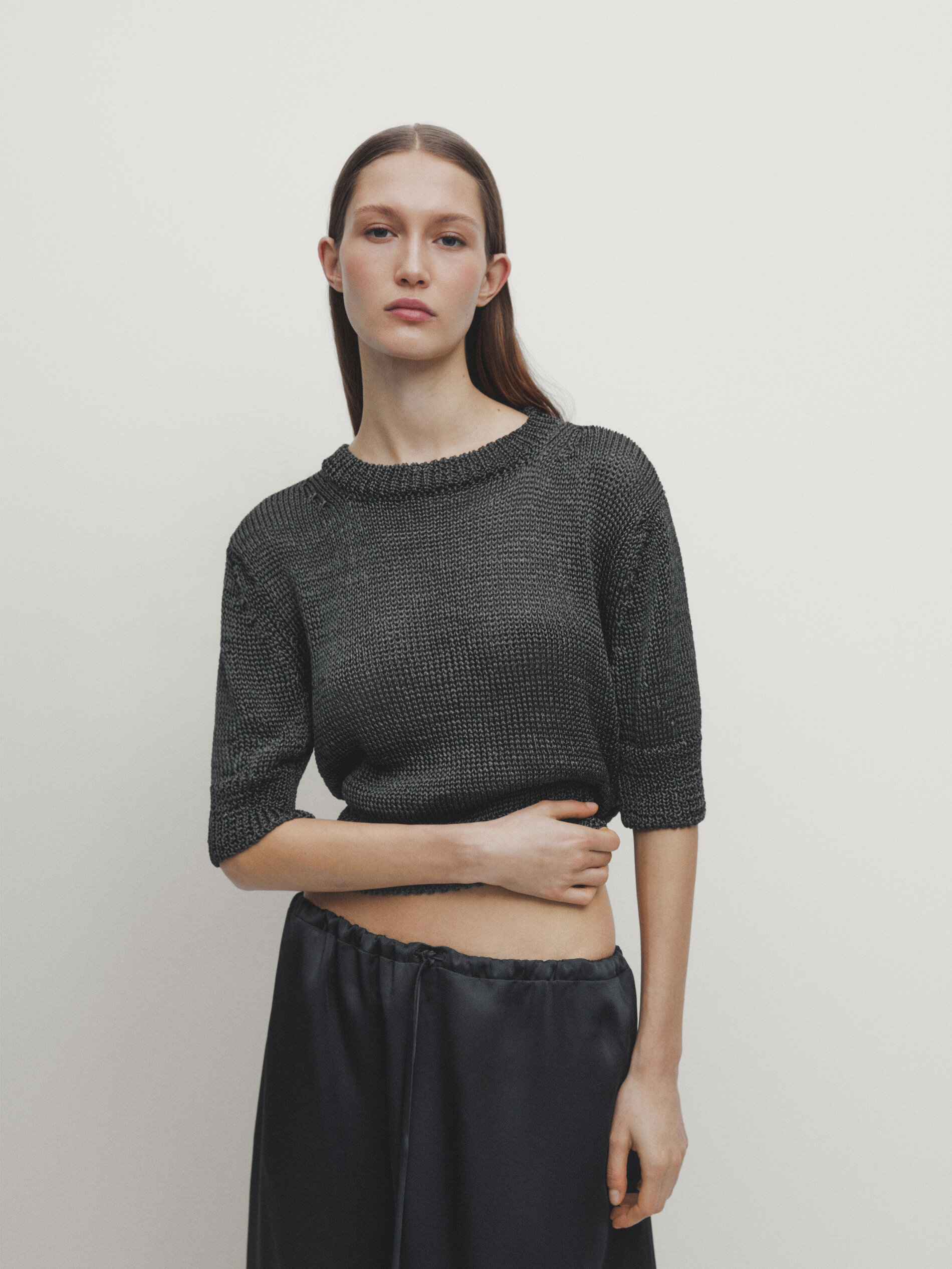 Mid length hotsell satin skirts grey