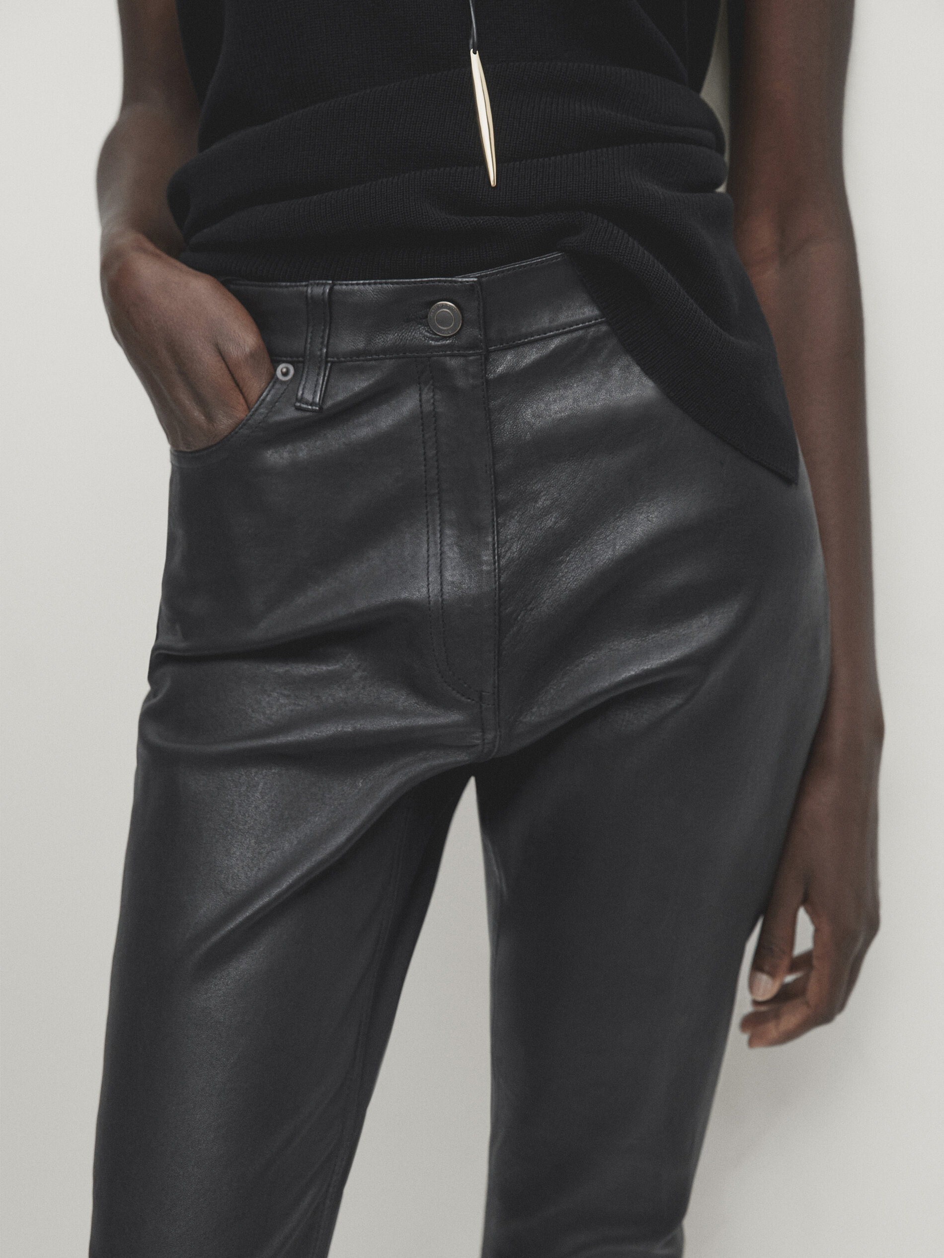 Massimo dutti hotsell leather leggings