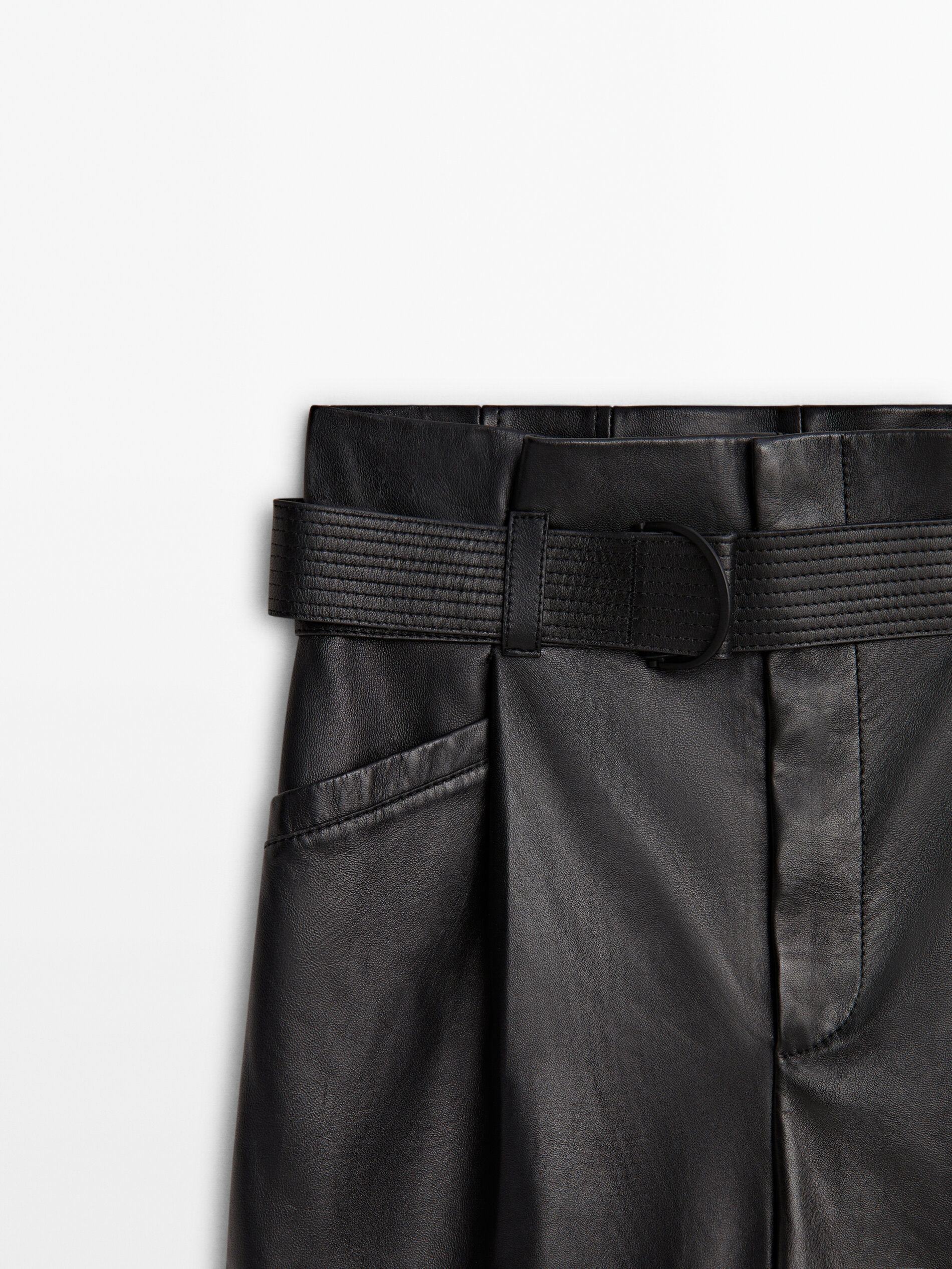 Paperbag skirt leather clearance