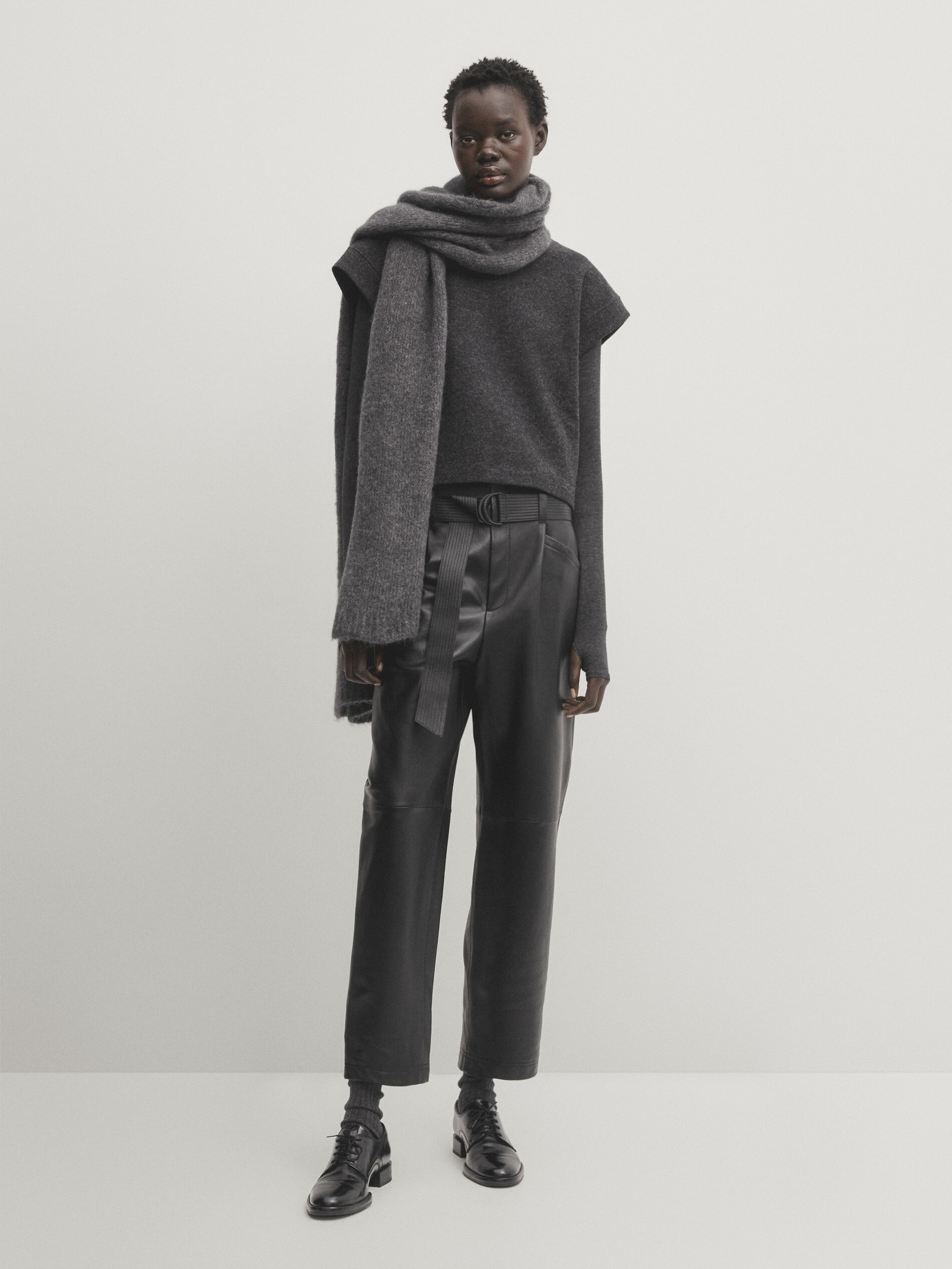 Pantalon cuir massimo dutti sales