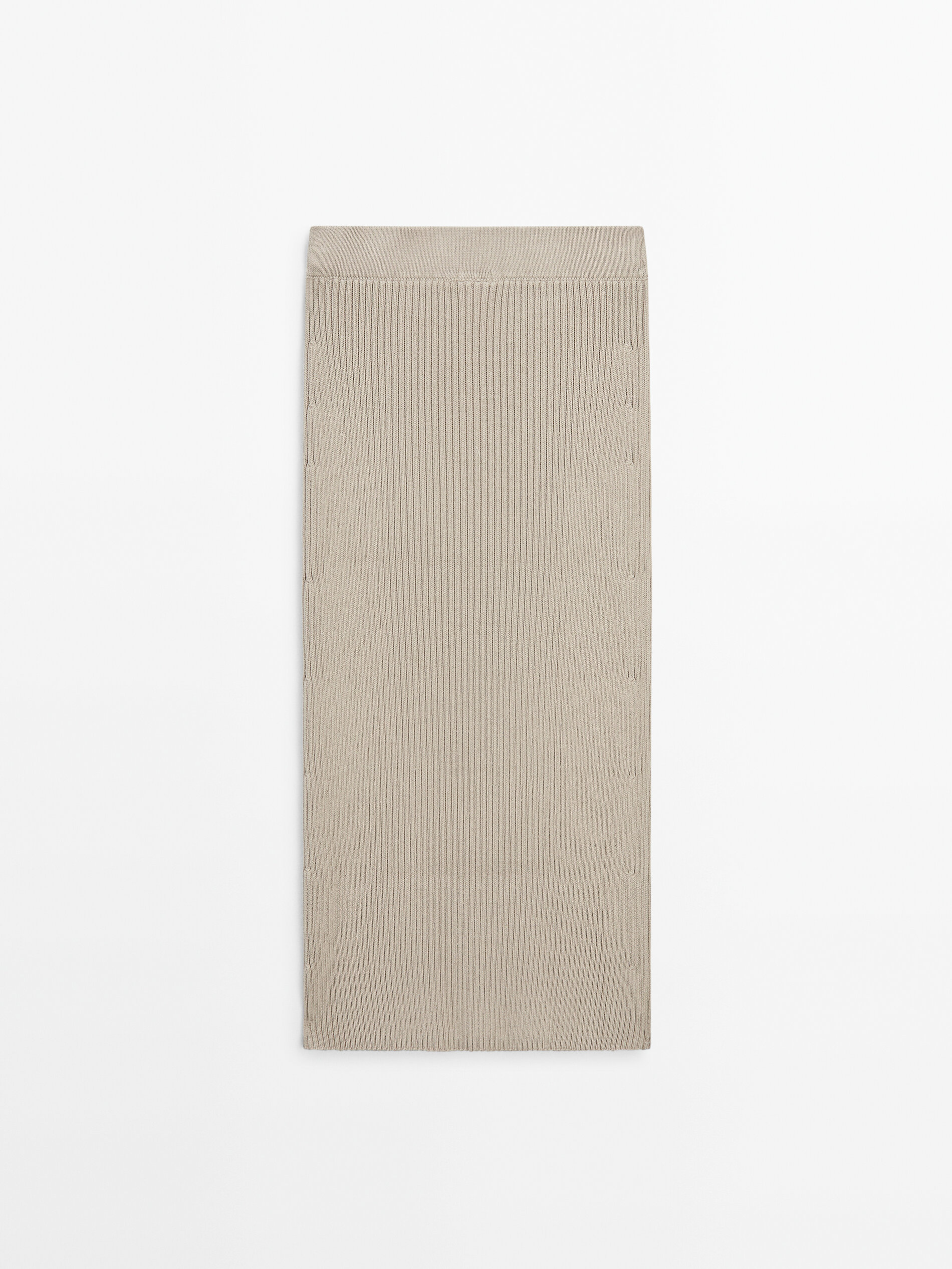 Lange ribcord rok met split
