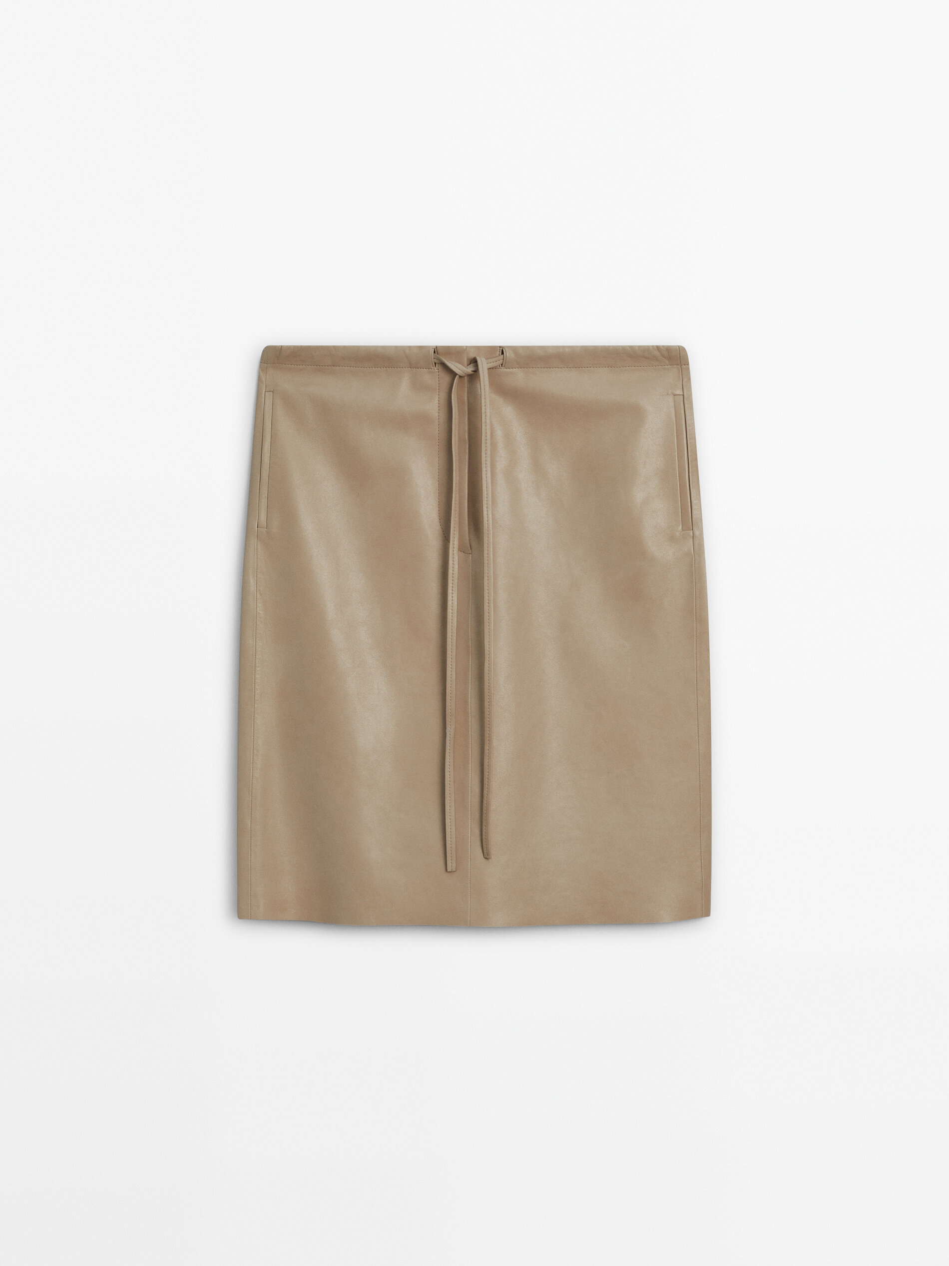 Jupe jogging en cuir nappa
