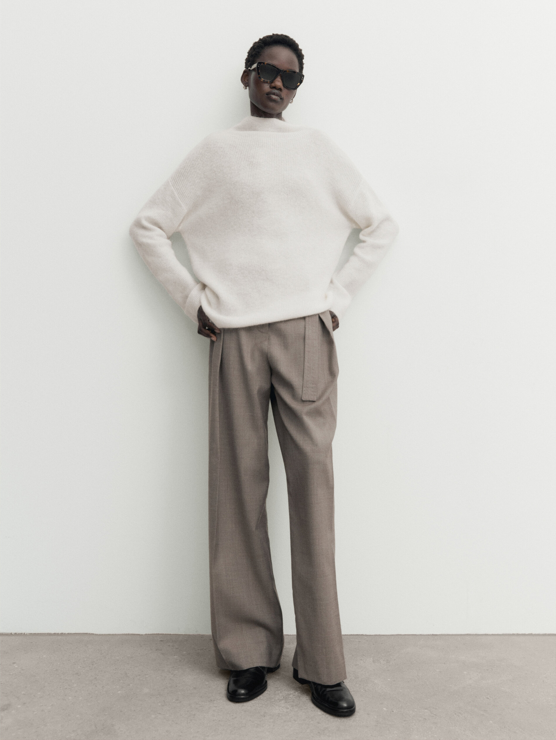 Cream mock turtleneck online