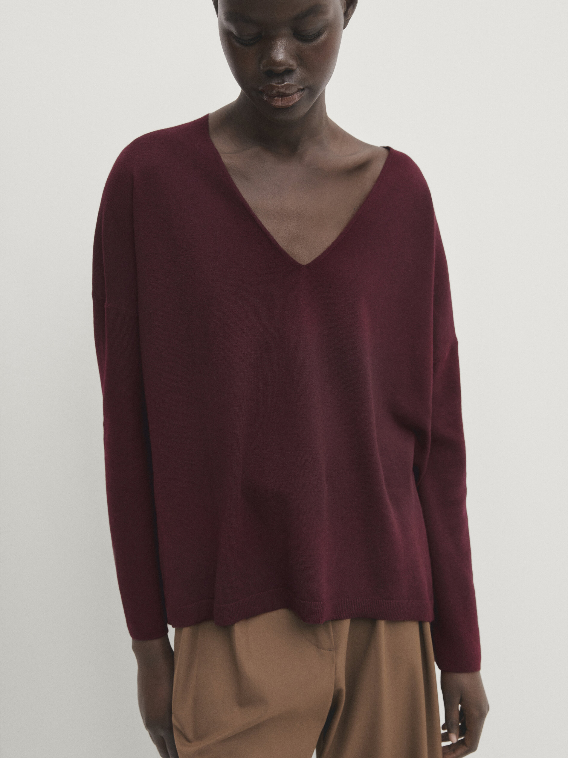 Maroon knitwear outlet