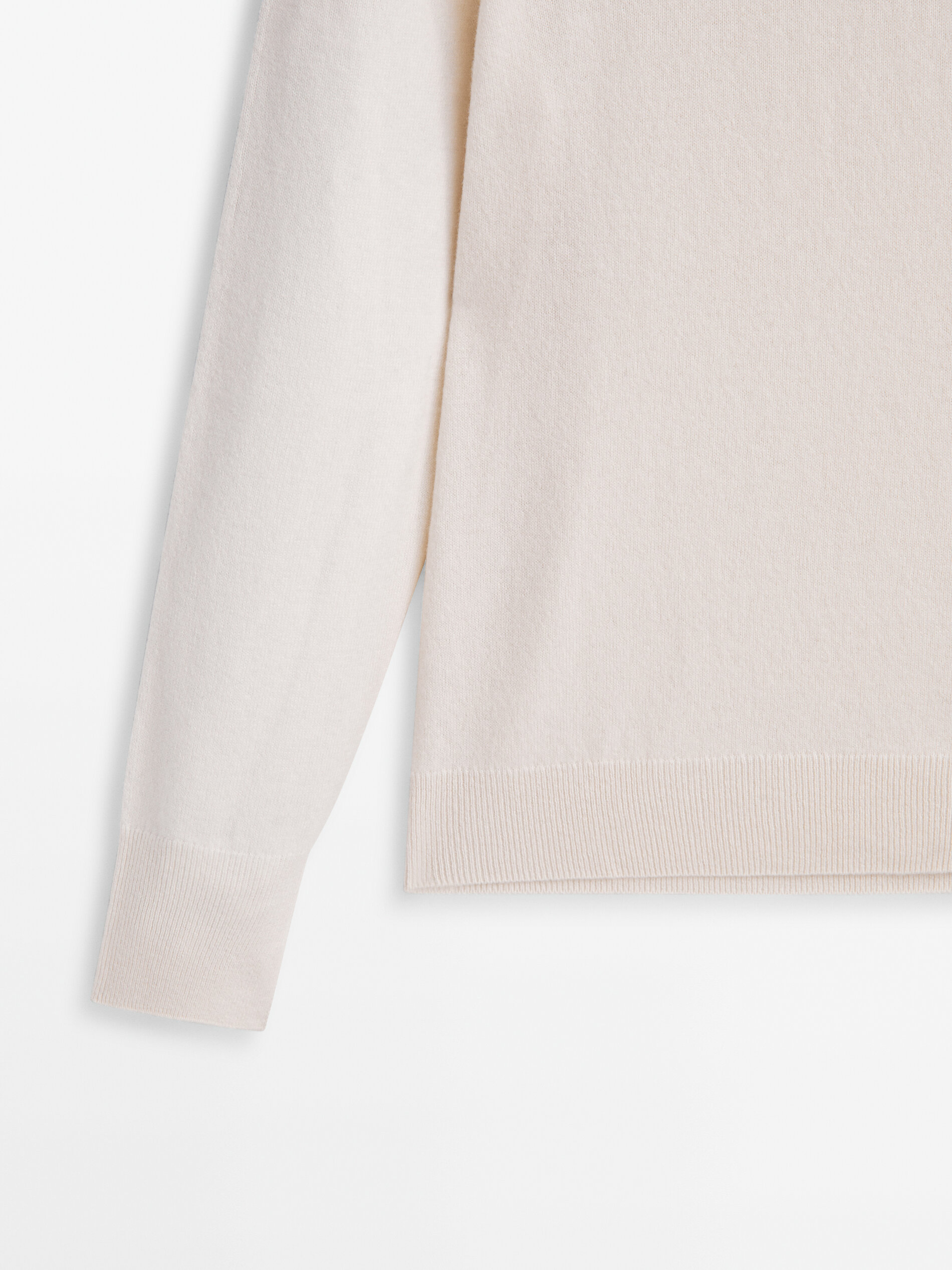 Wool blend high neck sweater Cream Sweaters And Cardigans