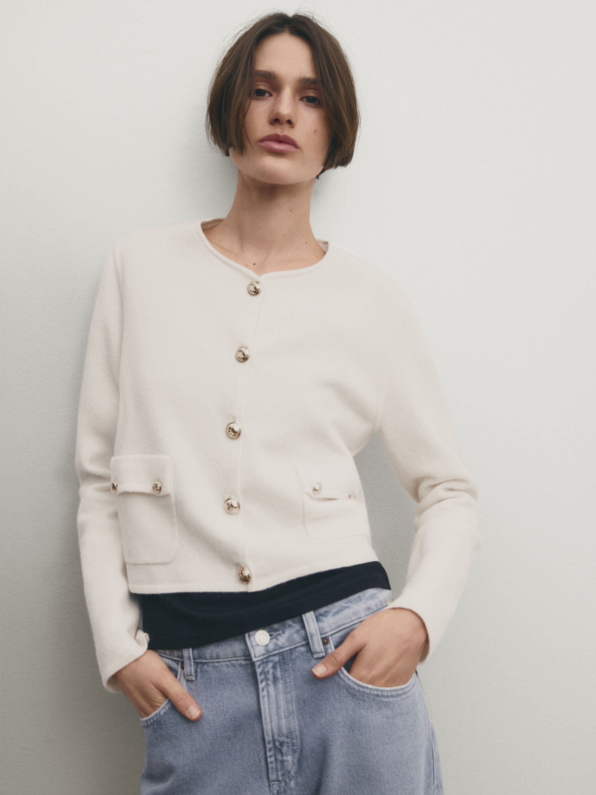 Knit cardigan with buttons hotsell