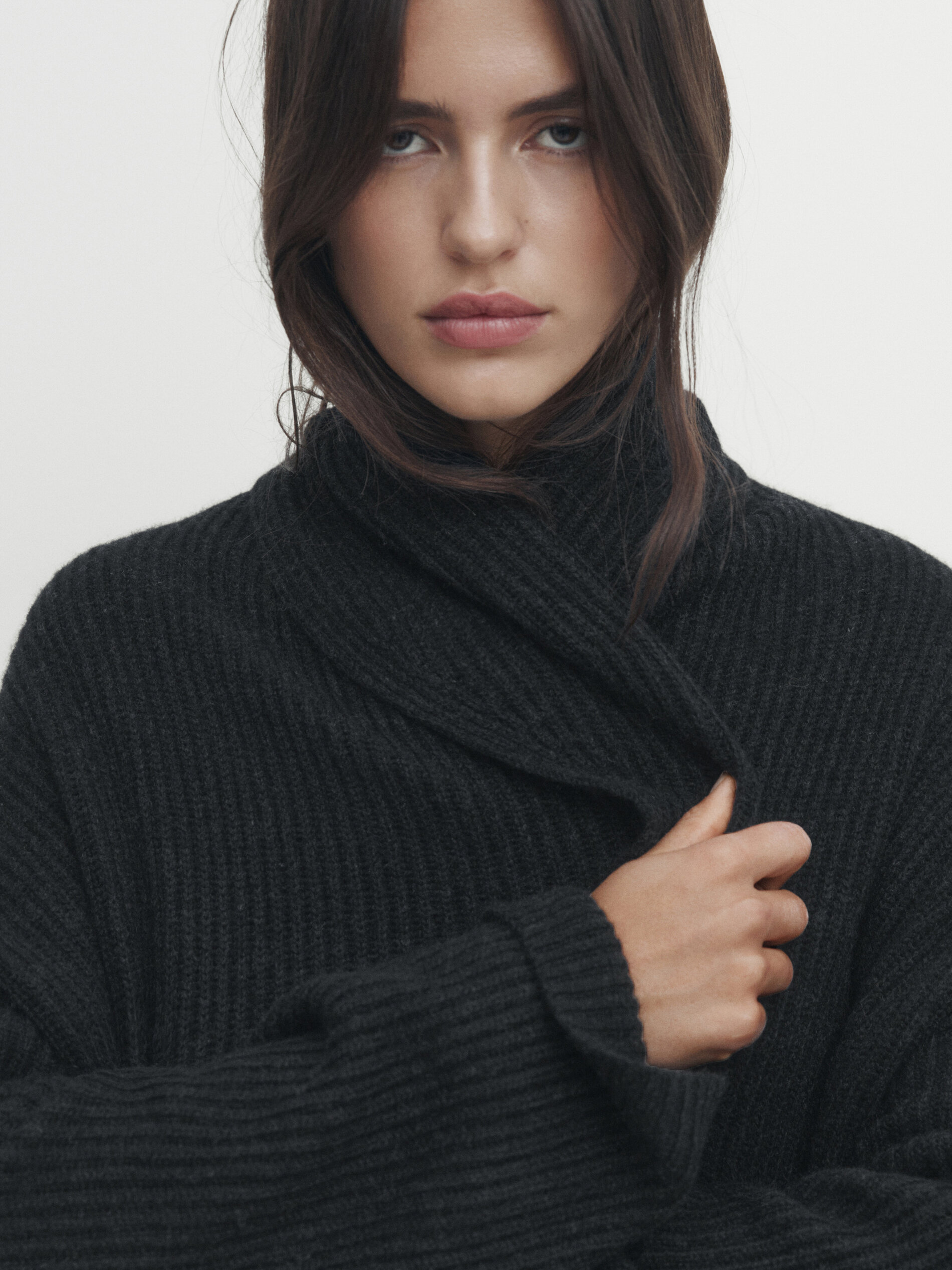 Purl knit long cardigan