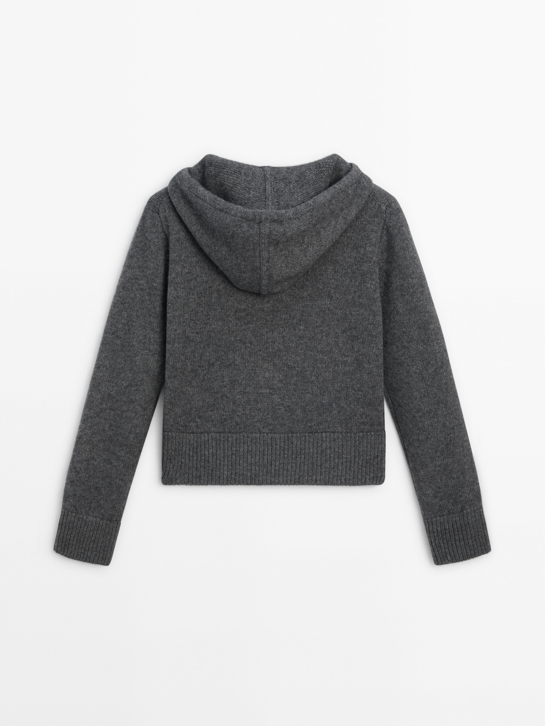 Grey knit on sale hoodie