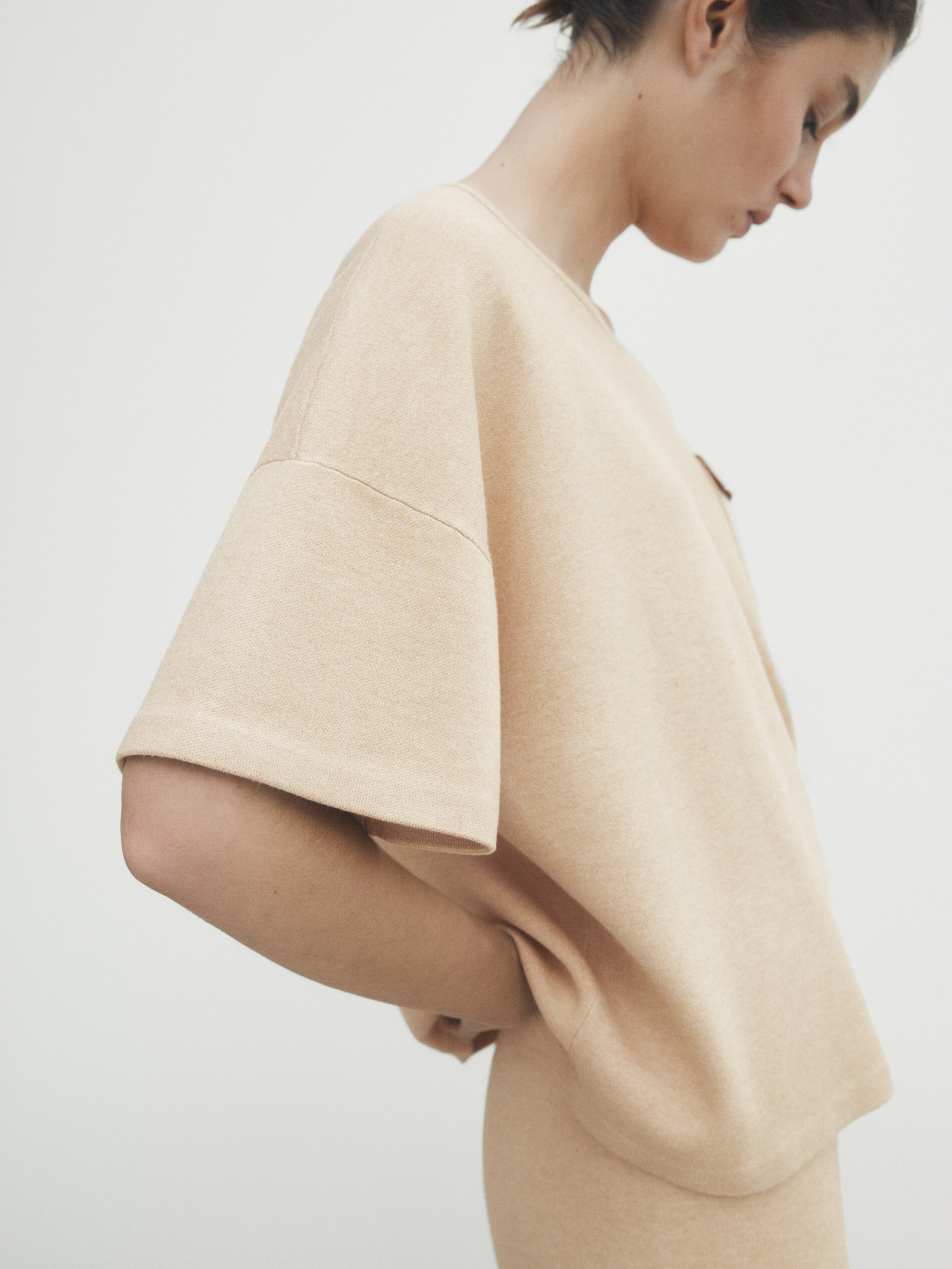 Camel short sleeve sweater best sale