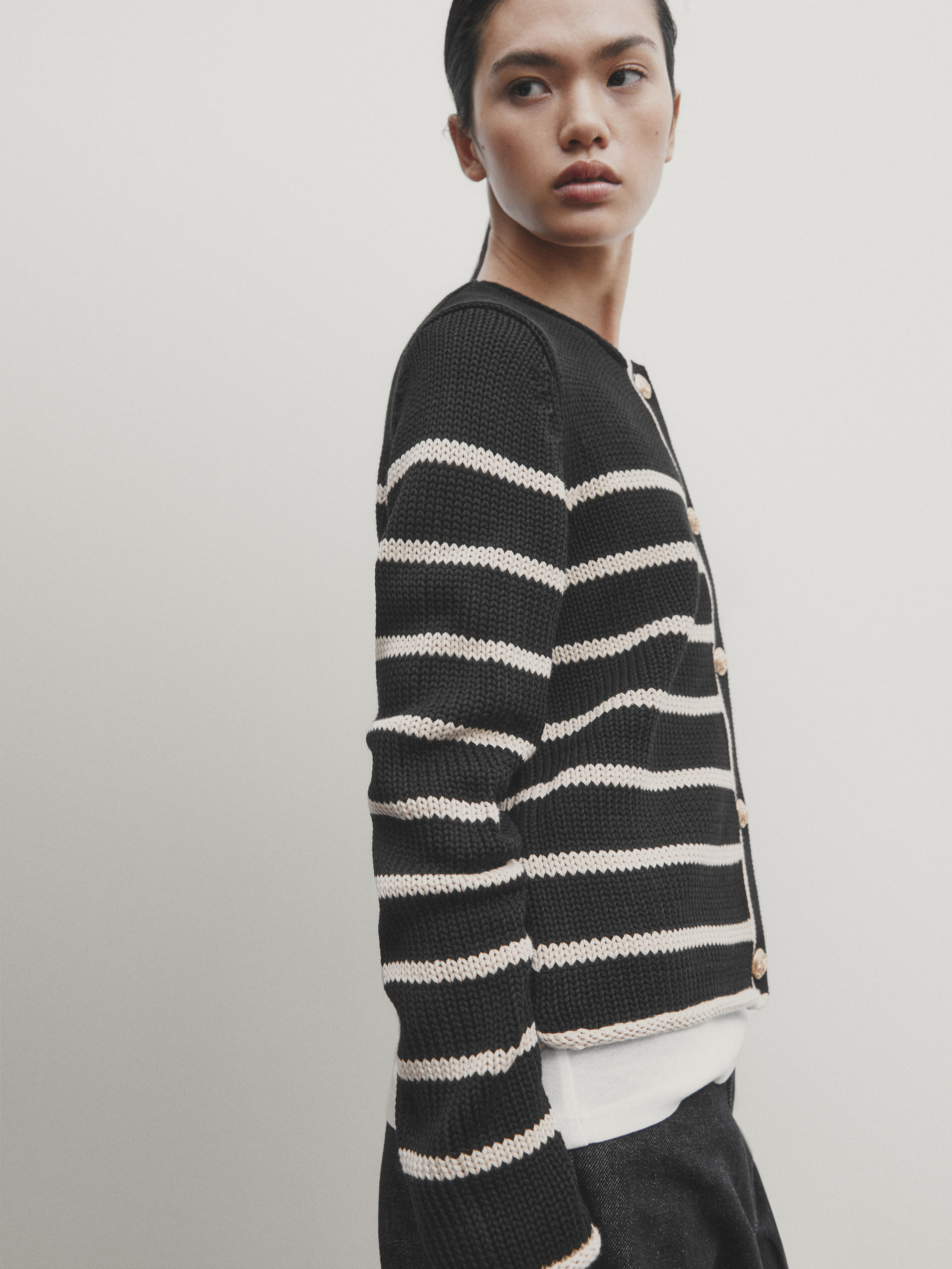Long online striped cardigan