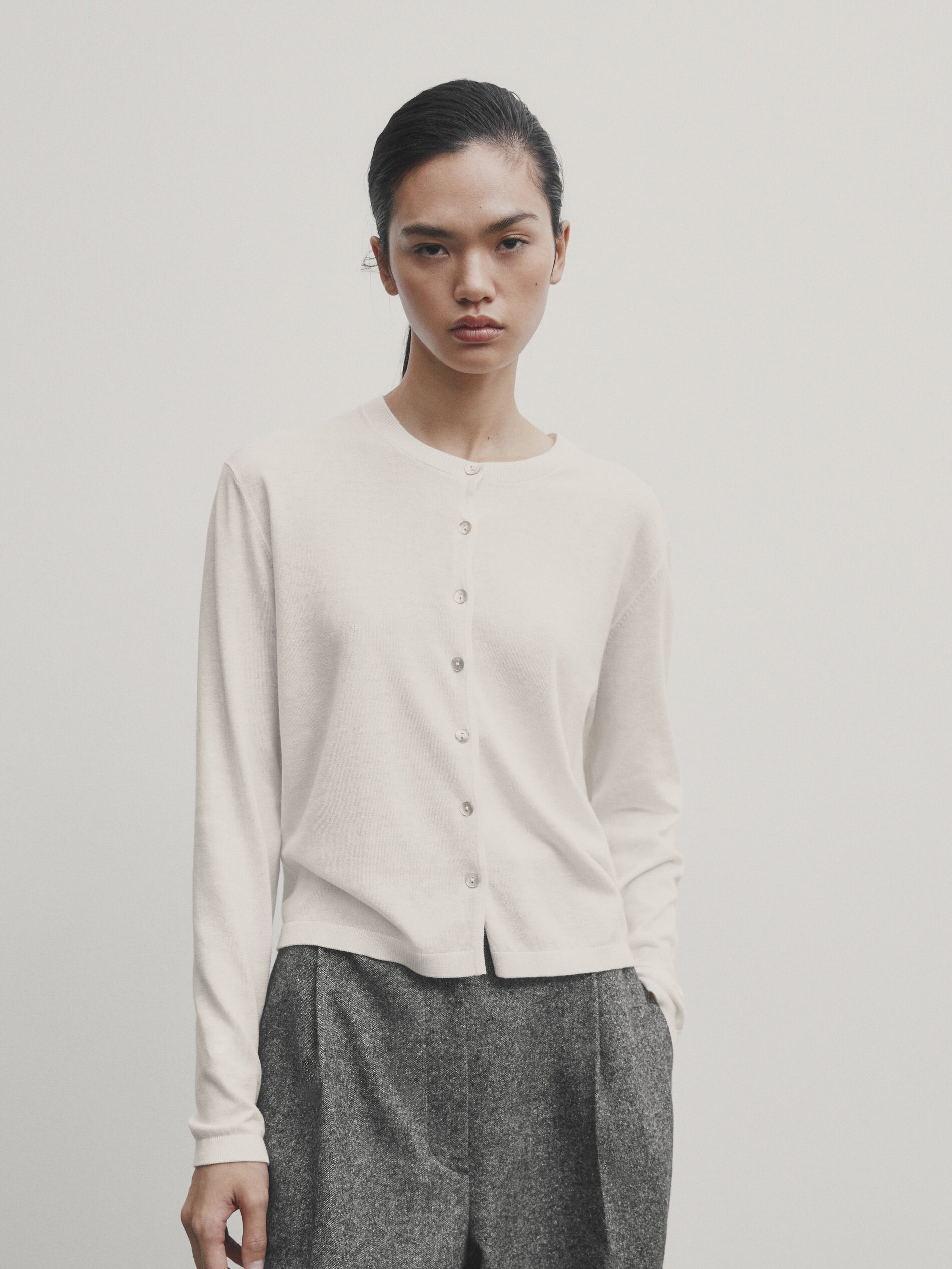Cotton button up cardigan on sale