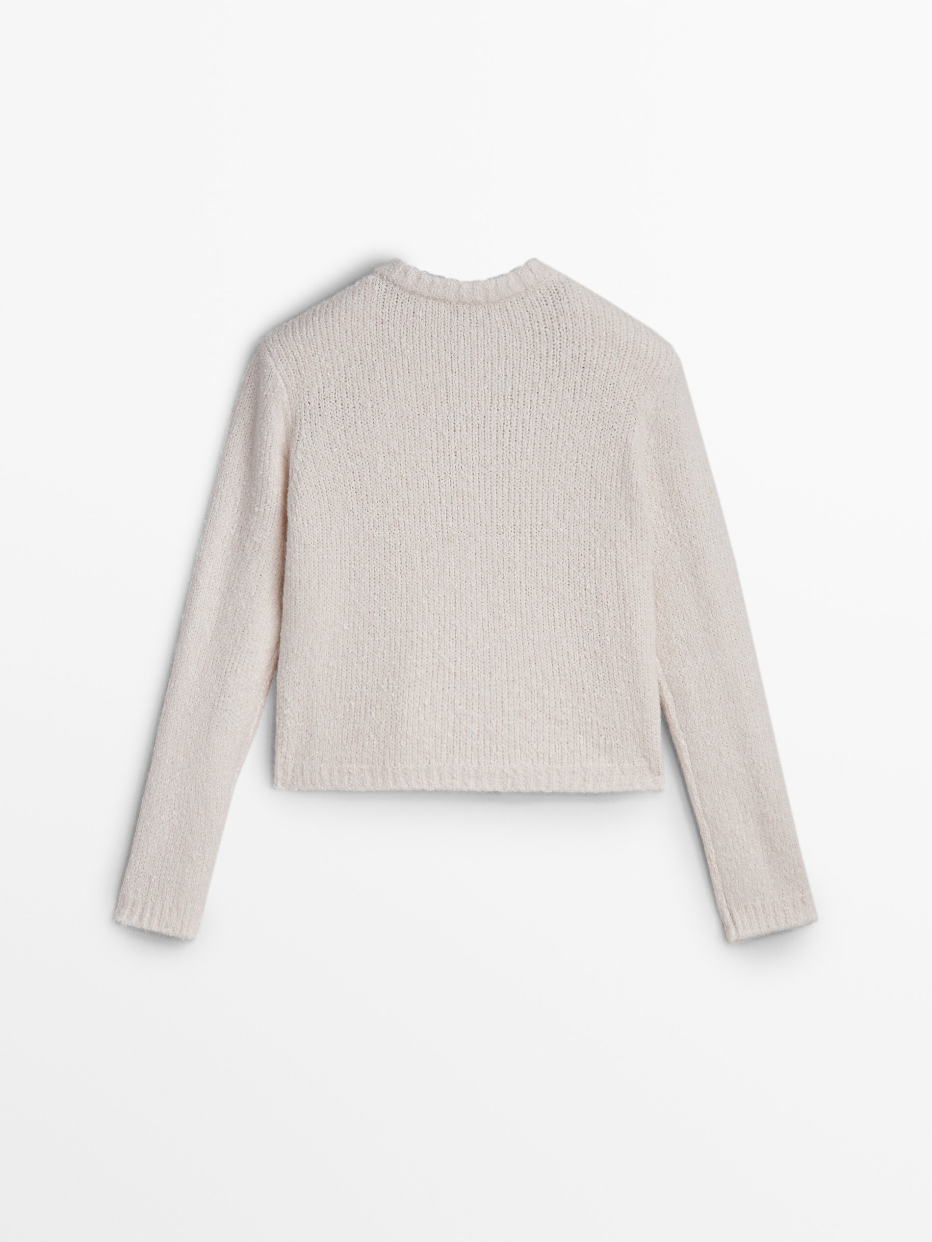 Mini boucl knit cardigan with pockets Cream Sweaters And