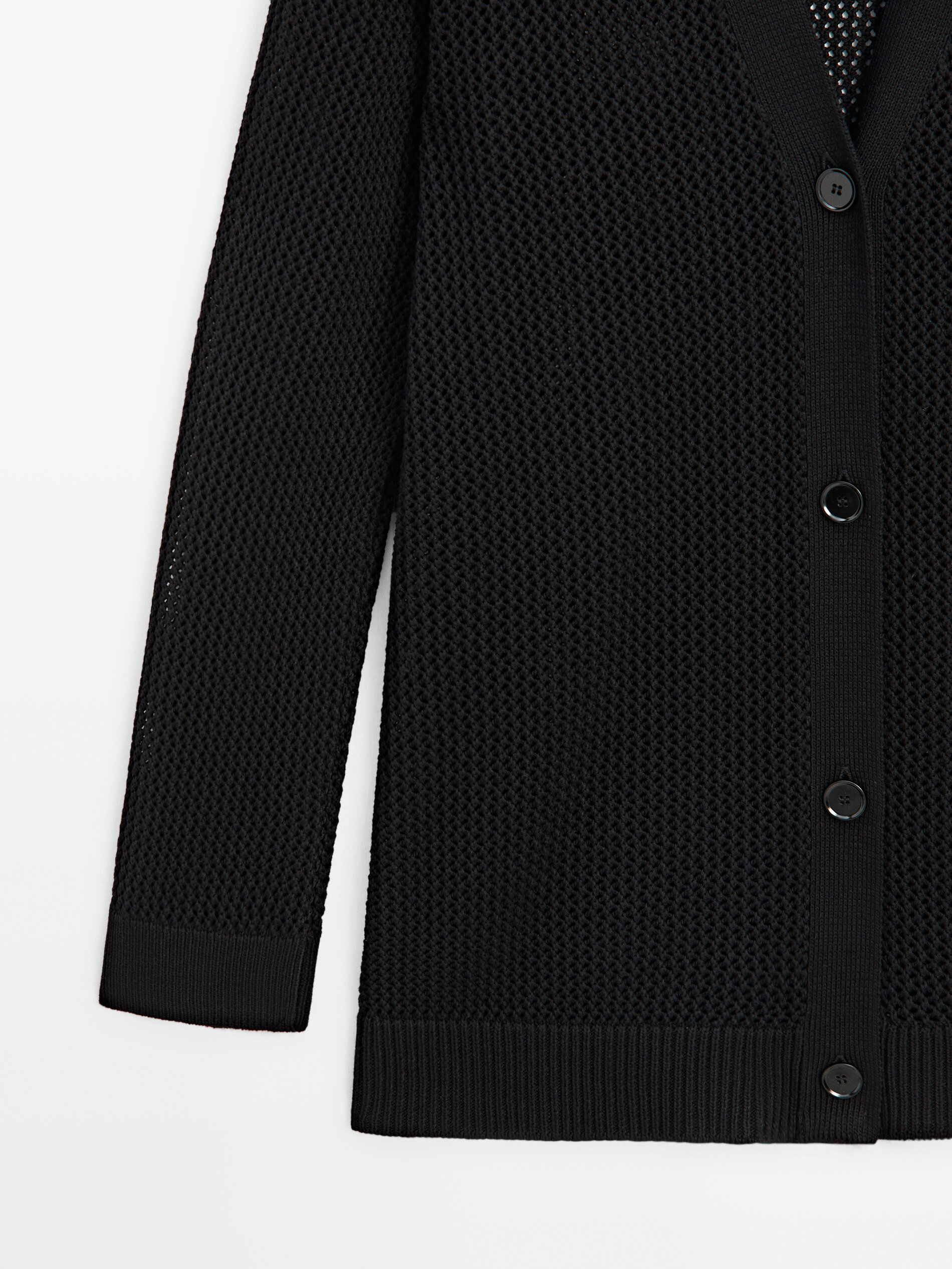 Mesh sales knit cardigan