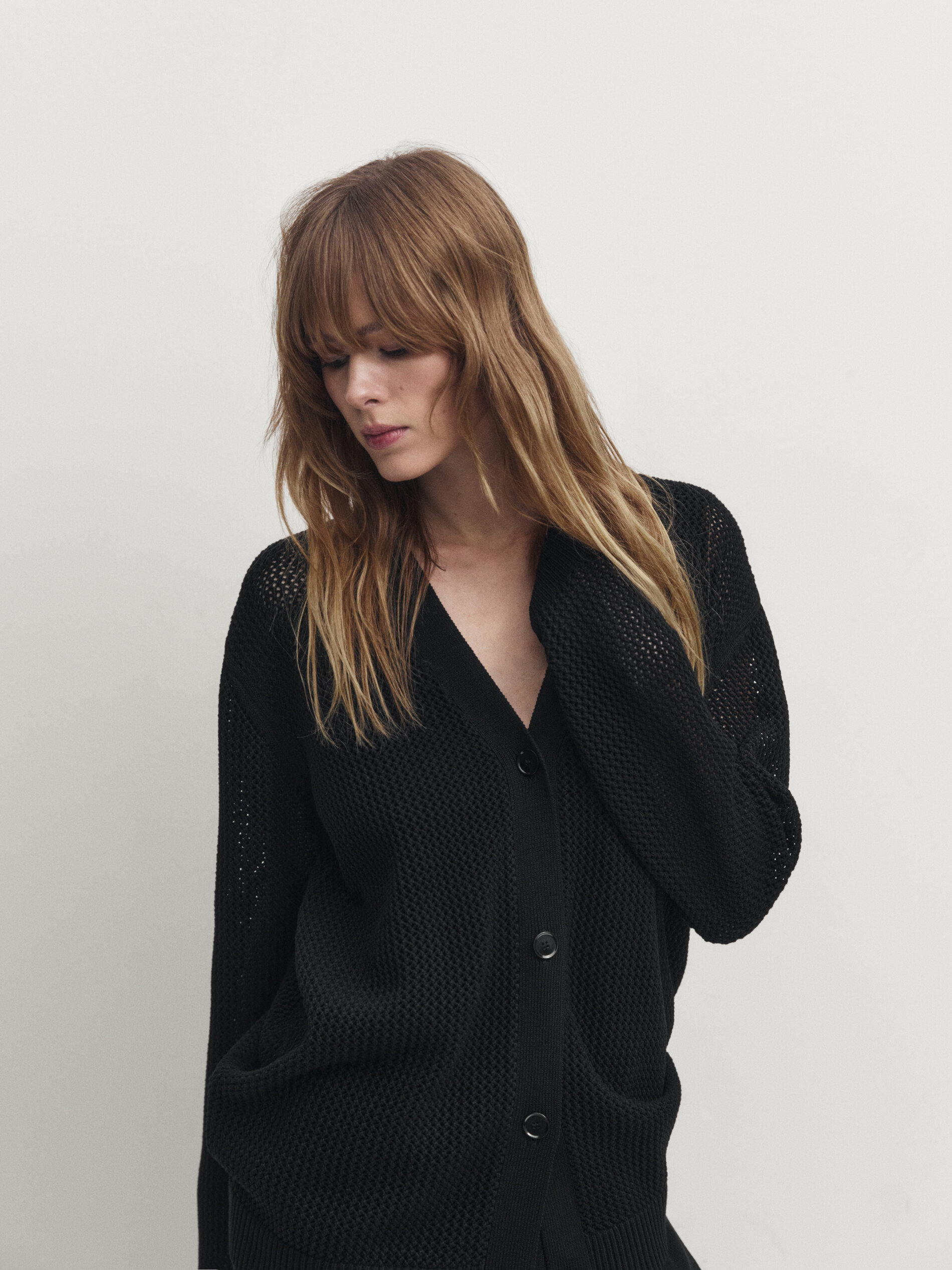 Mesh store cardigan black