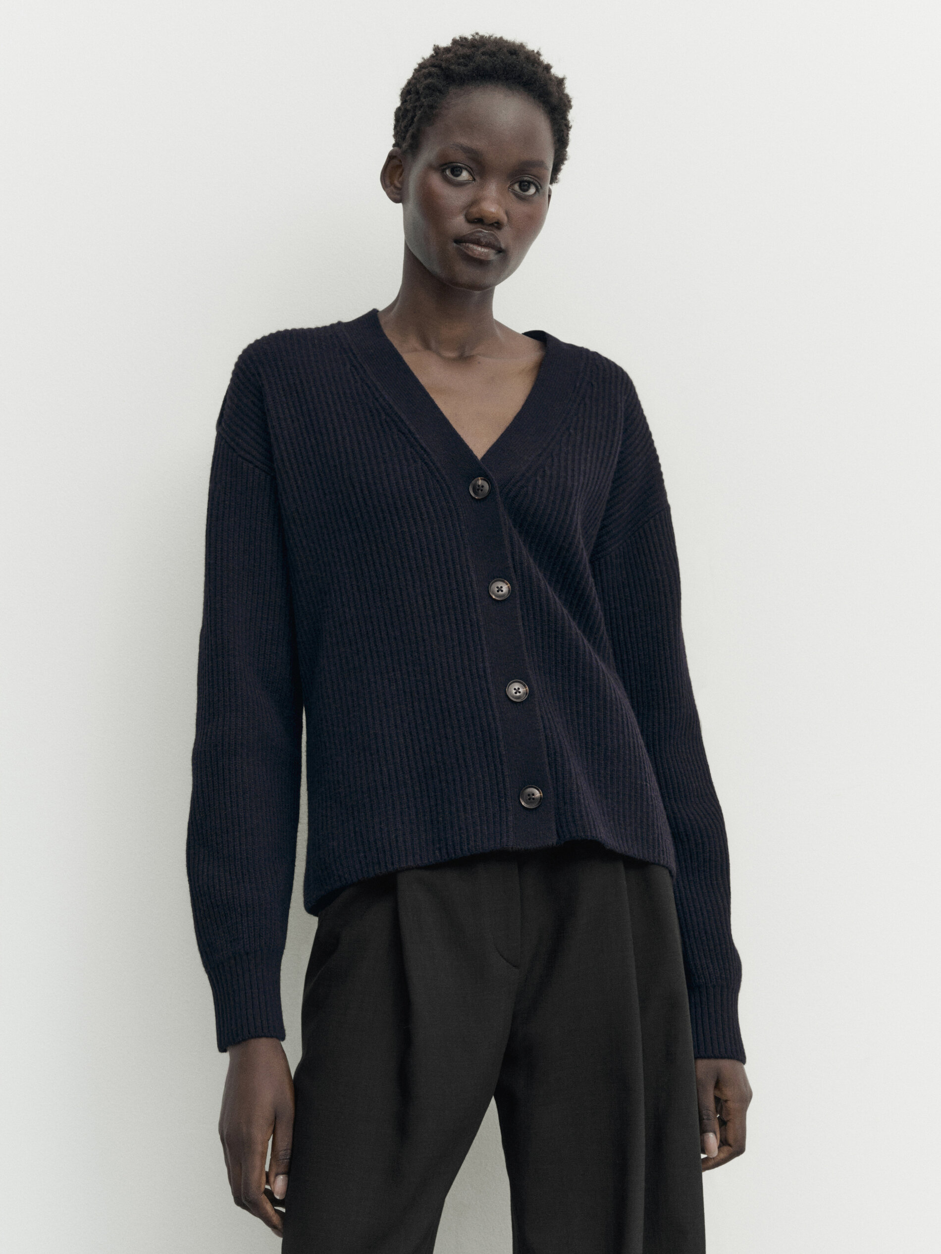 Navy blue work cardigan hot sale