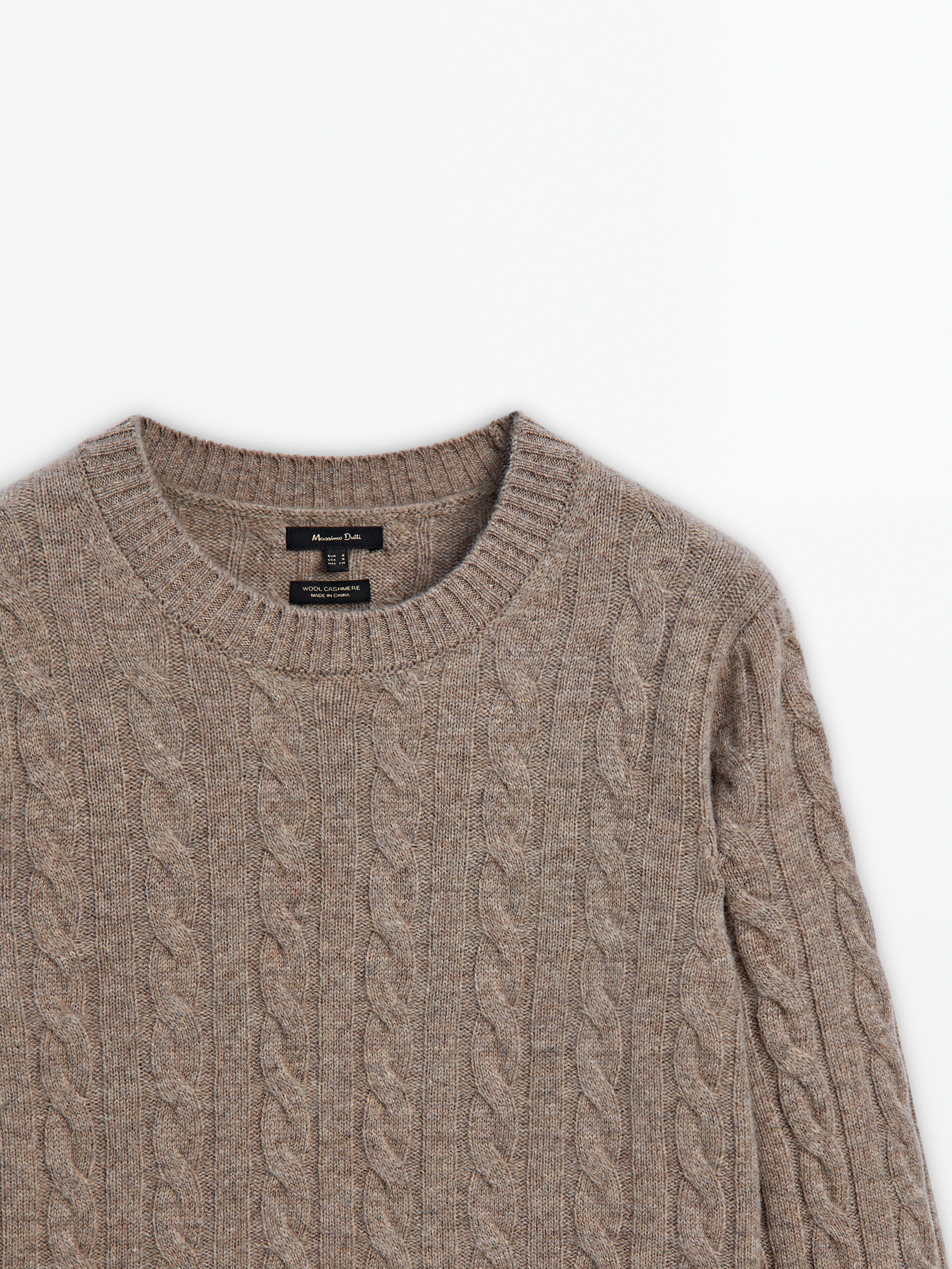 Massimo dutti cable knit sale sweater