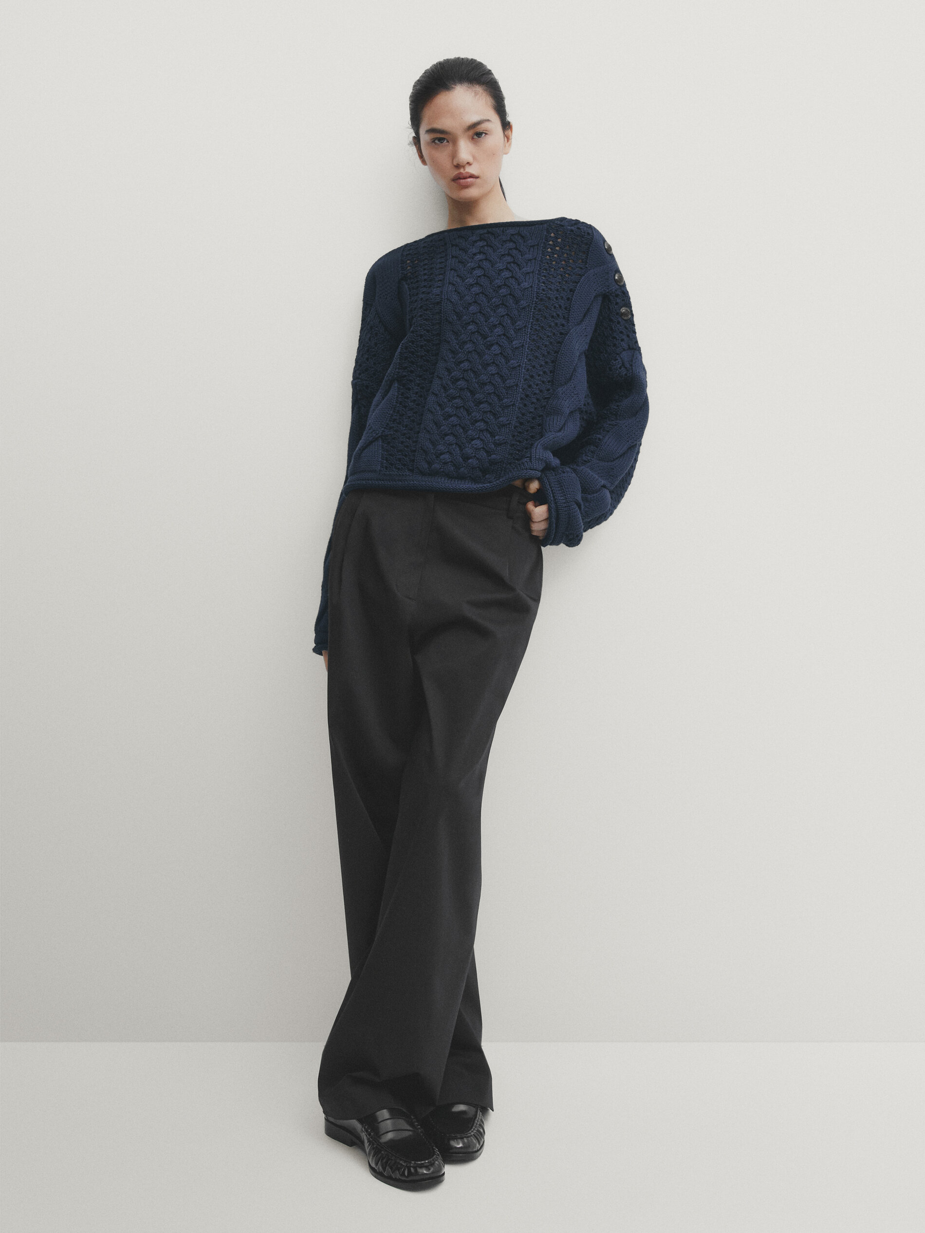 Pull on sale maille tressée