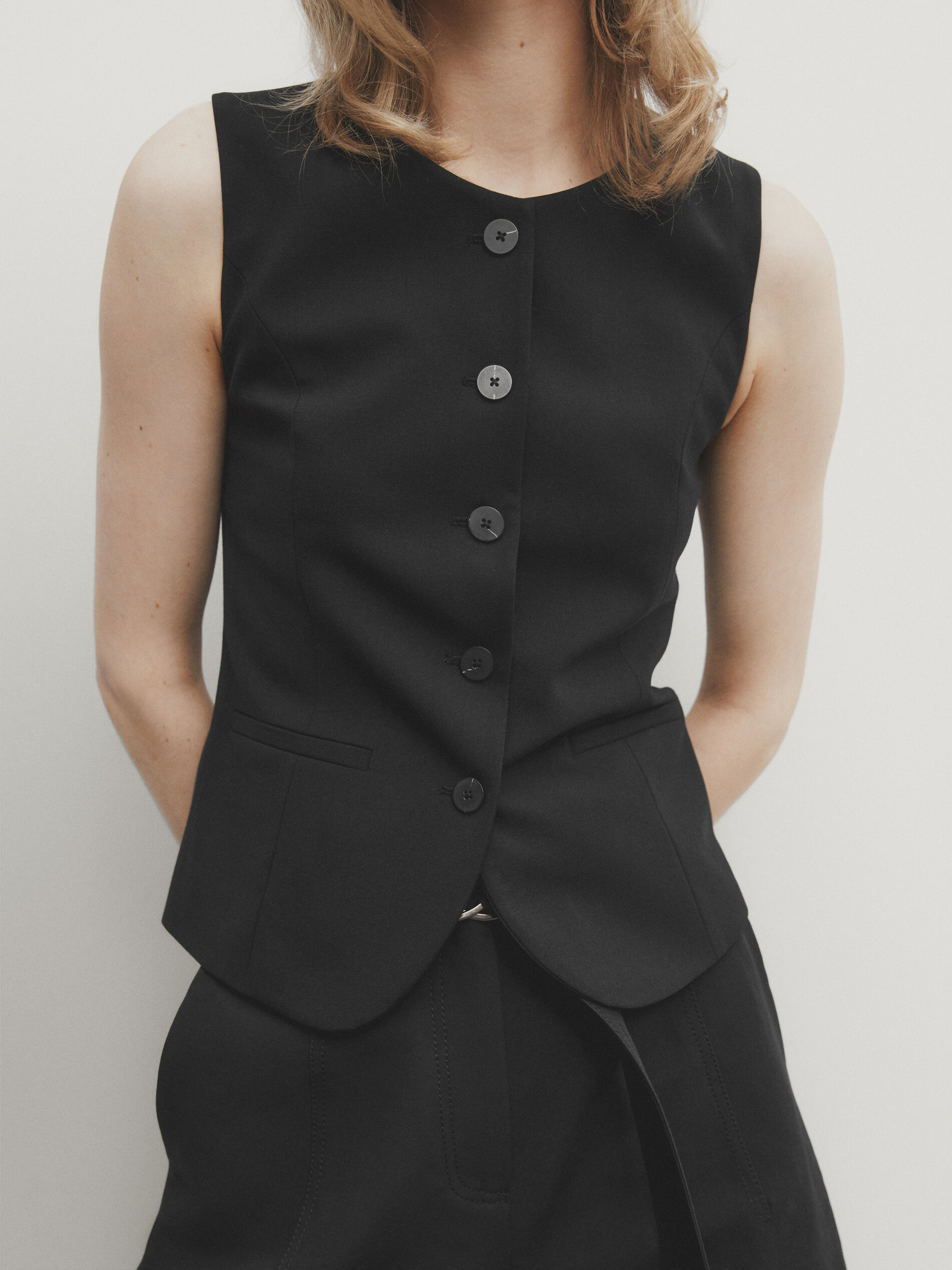 Round neck waistcoat clearance
