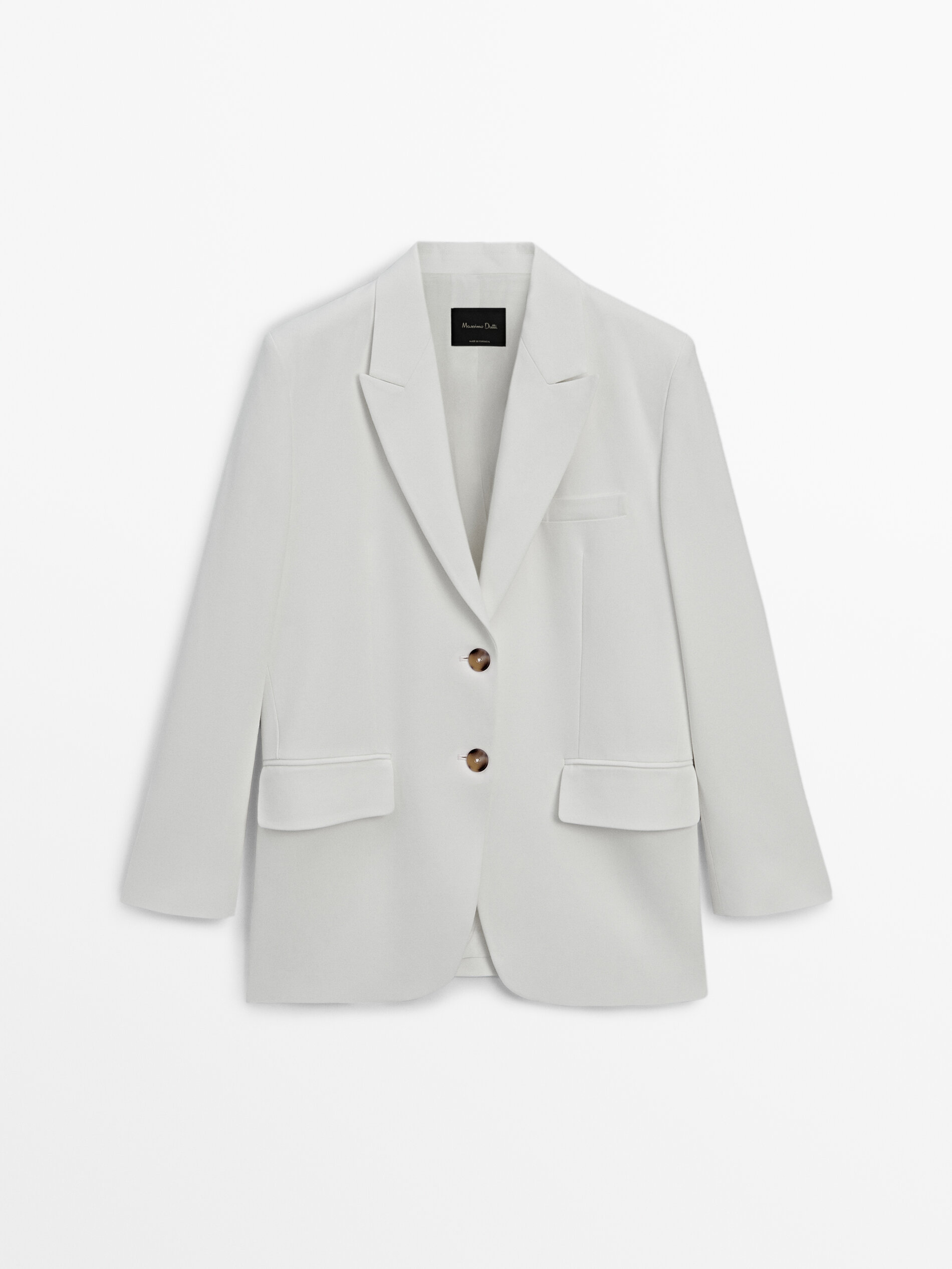 Oversize suit blazer Cream Dressy Massimo Dutti