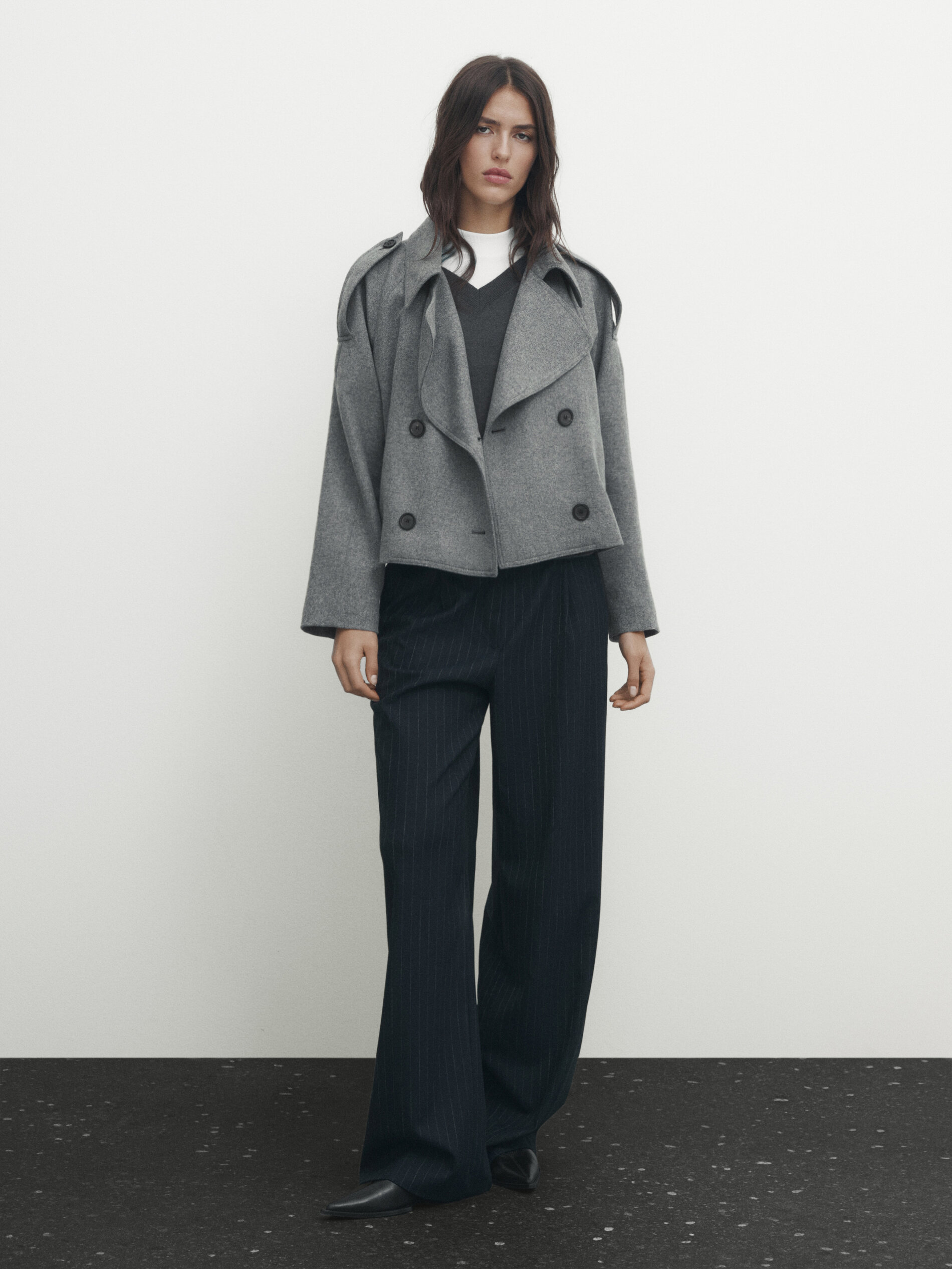 Massimo dutti grey online coat