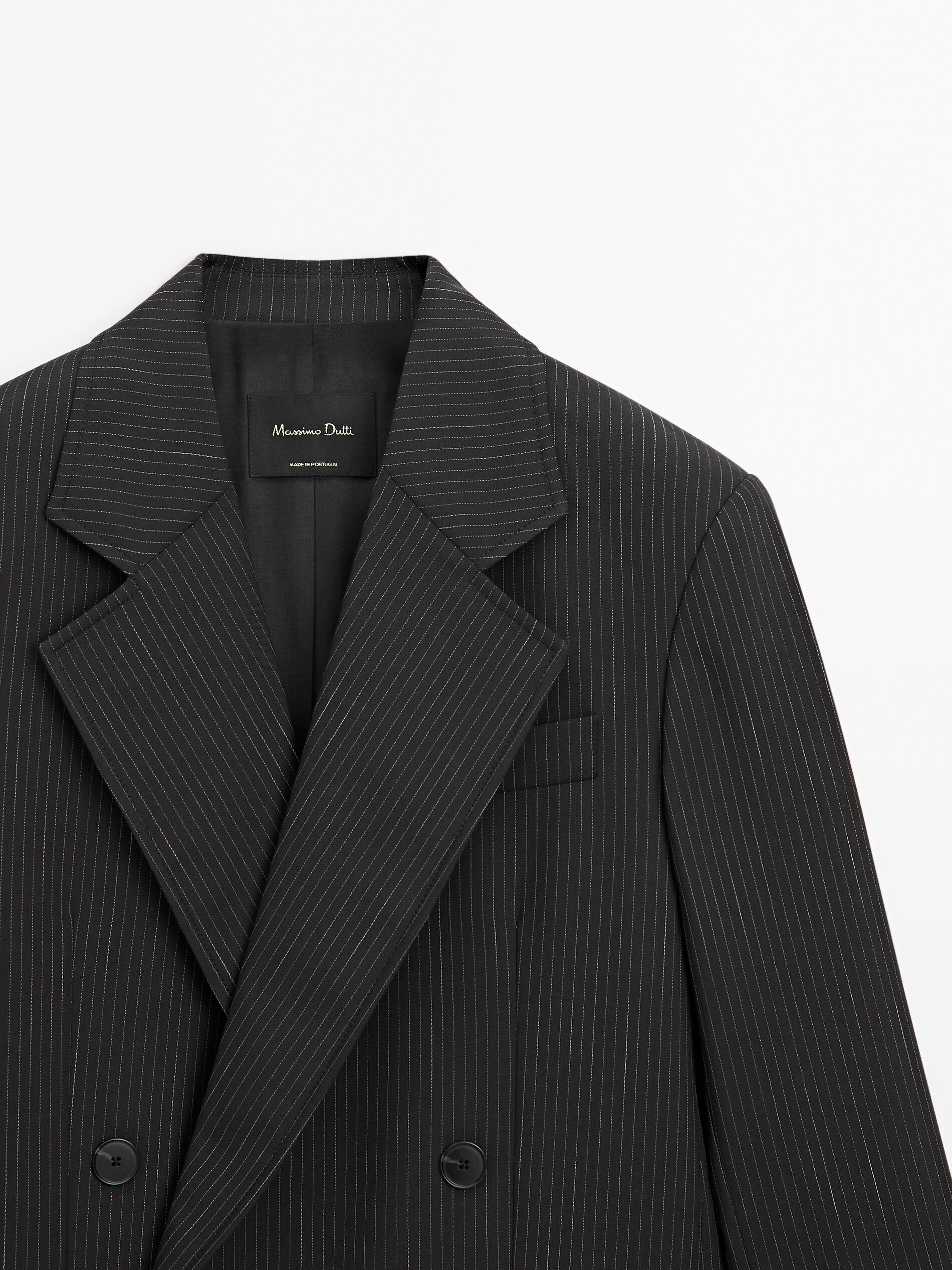 Striped double breasted discount blazer