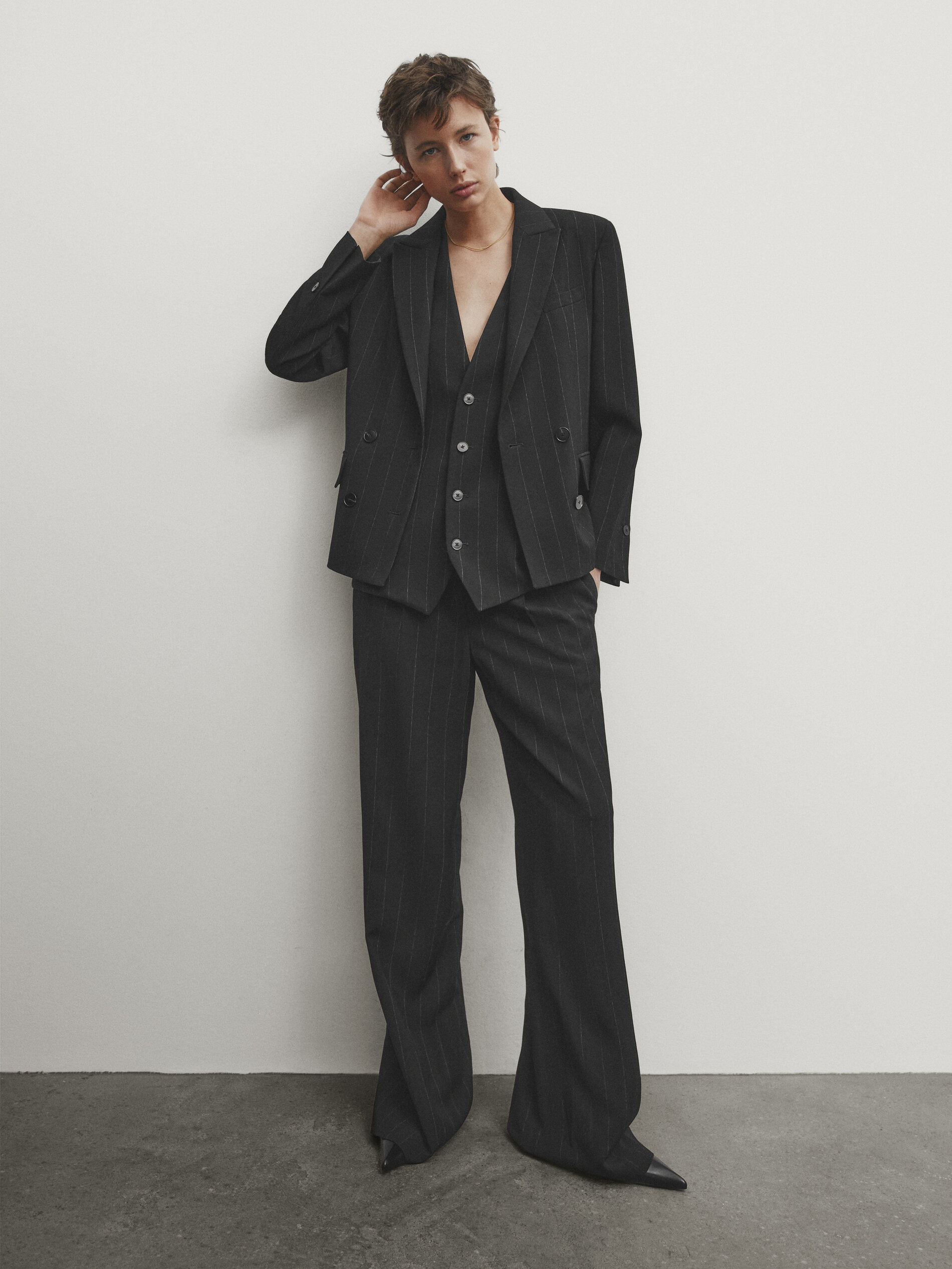 Massimo dutti top black blazer dress