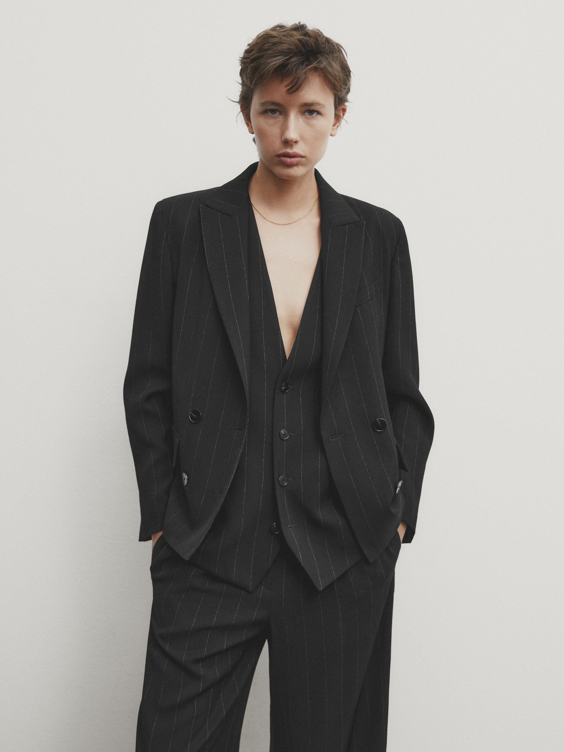 Massimo dutti top black blazer dress