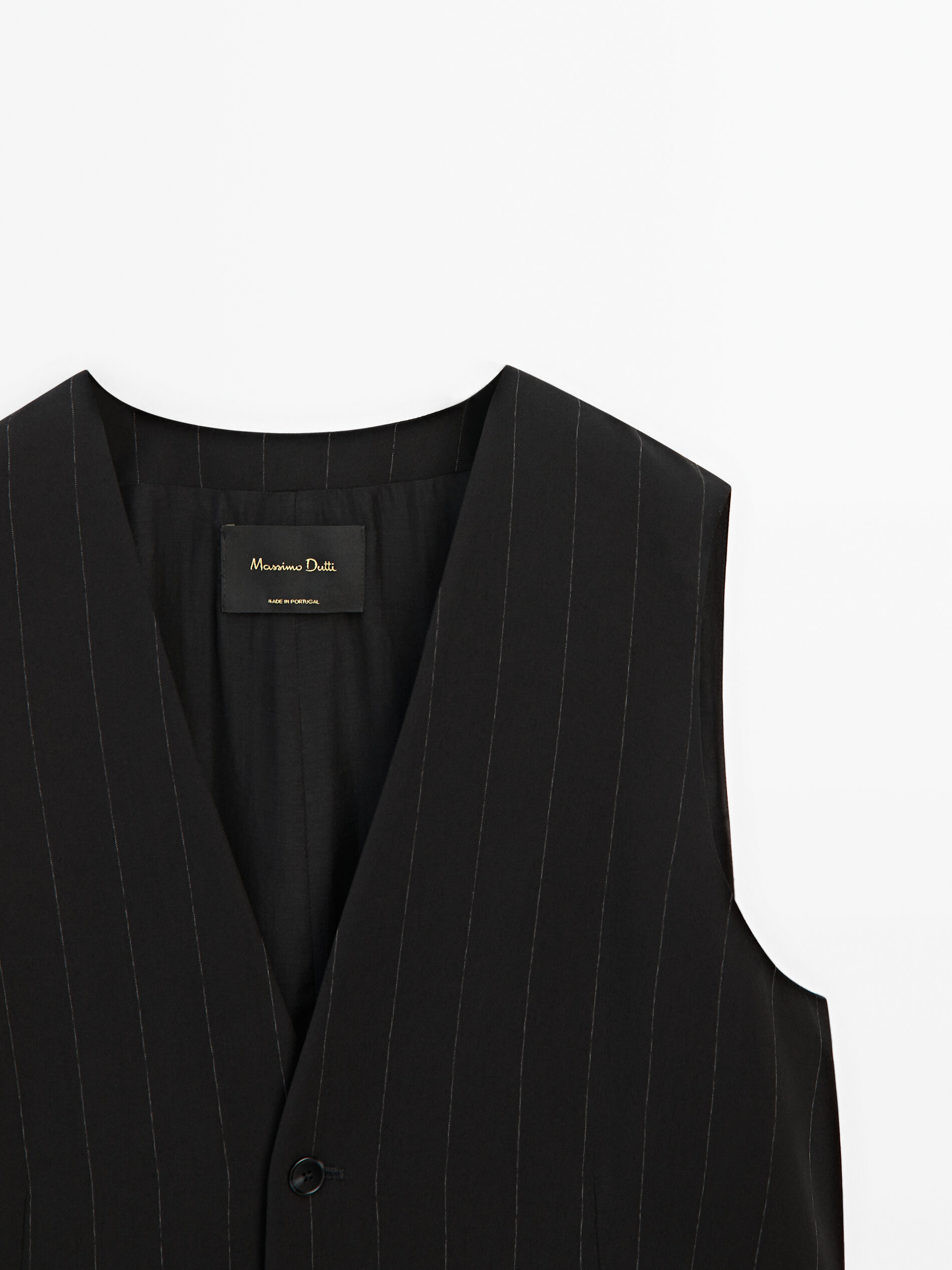 Oversize pinstripe suit waistcoat