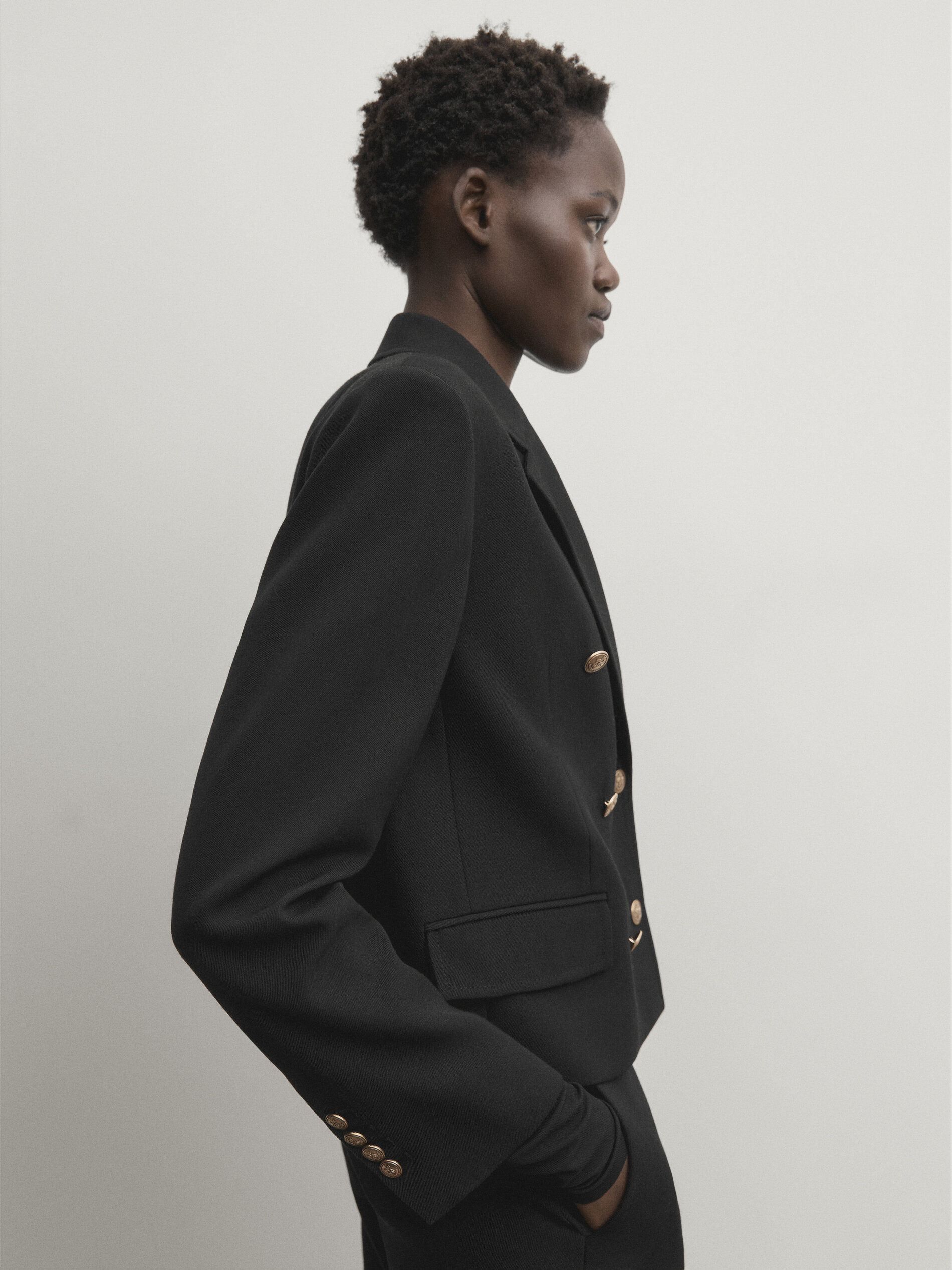 Blazer zara sales noir bouton doré