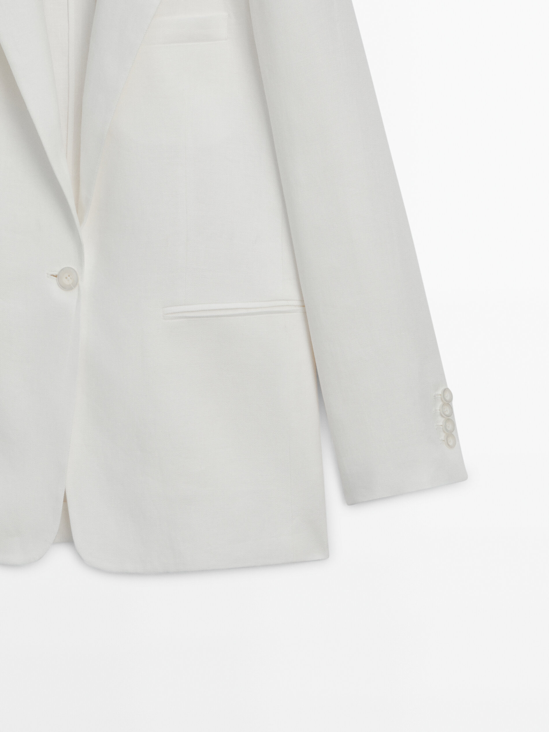 100 linen one button blazer