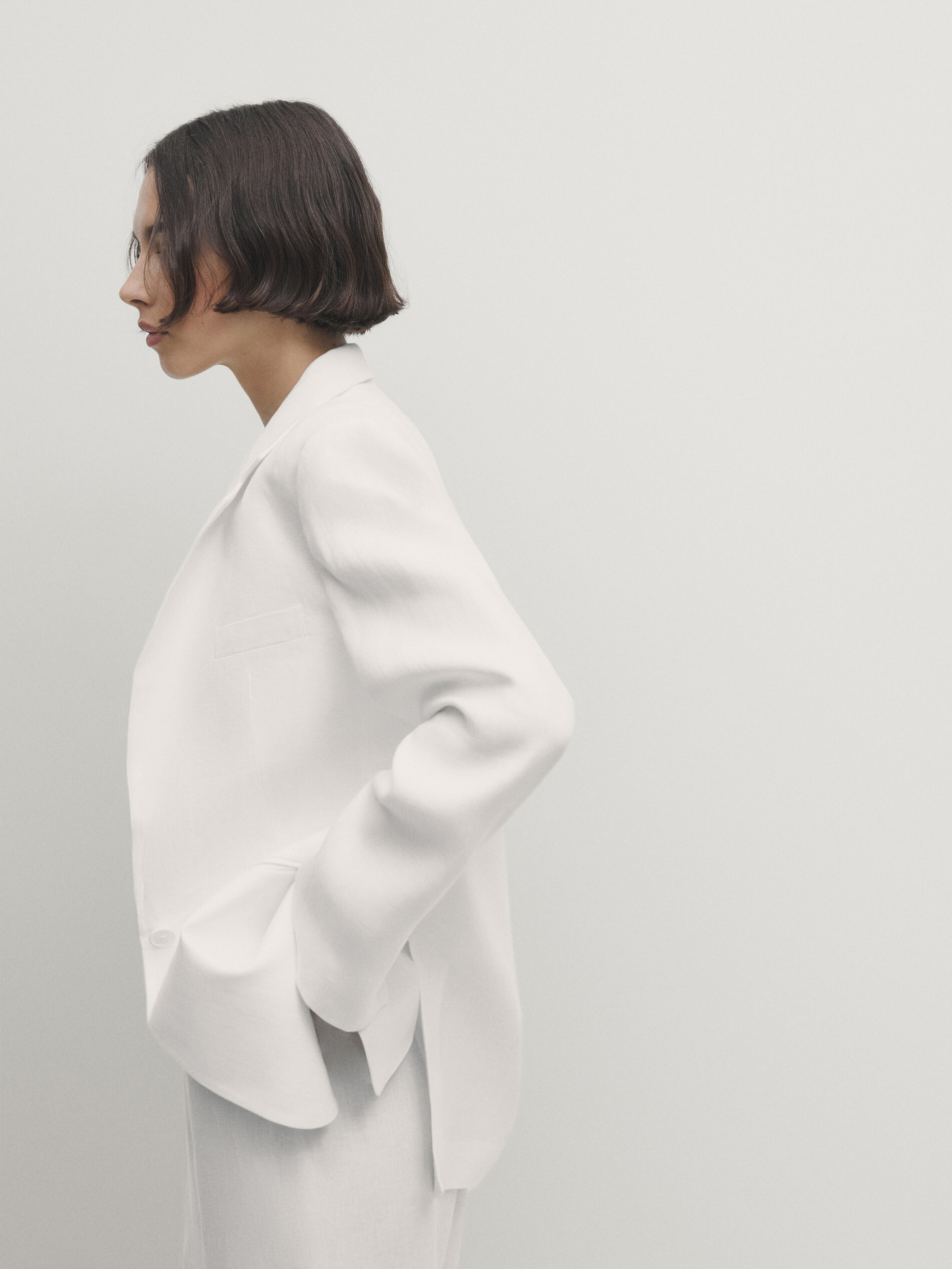 Massimo dutti white outlet blazer