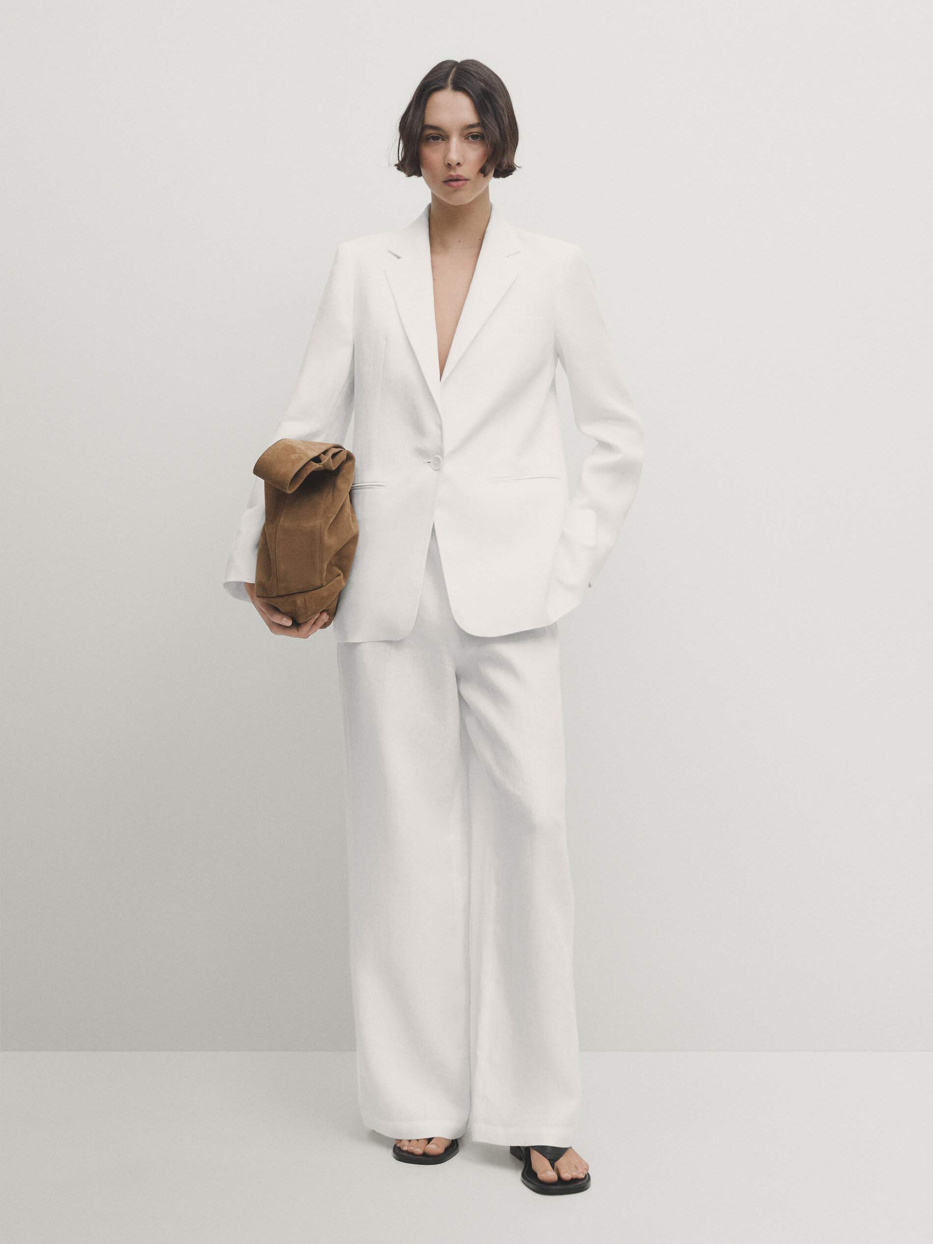 White single hotsell button blazer