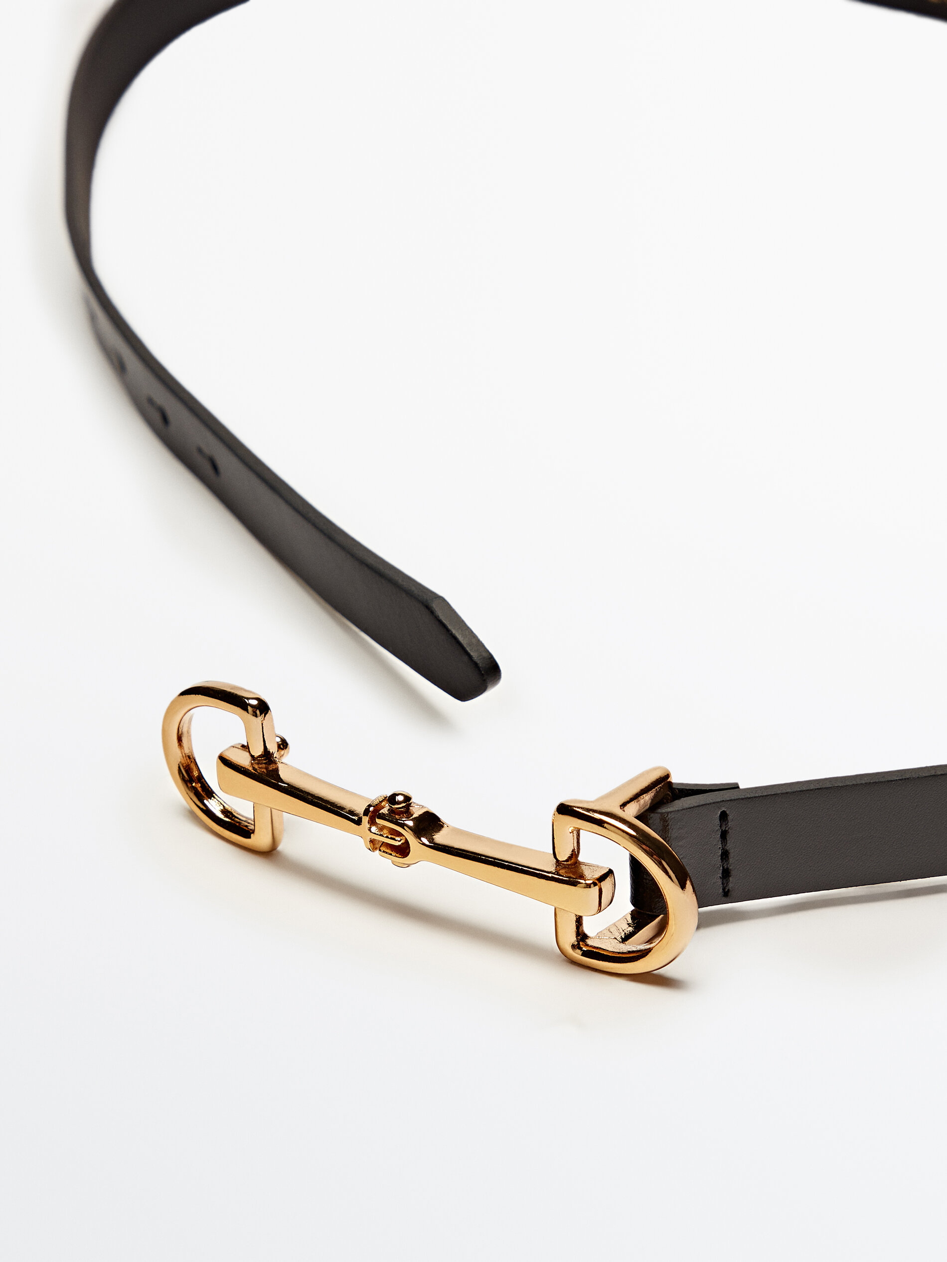 Ceinture en cuir double boucle allong e
