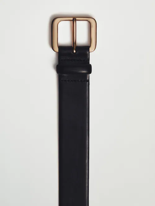 Ledergürtel mit abgerundeter Schnalle · Schwarz · Accessoires | Massimo  Dutti