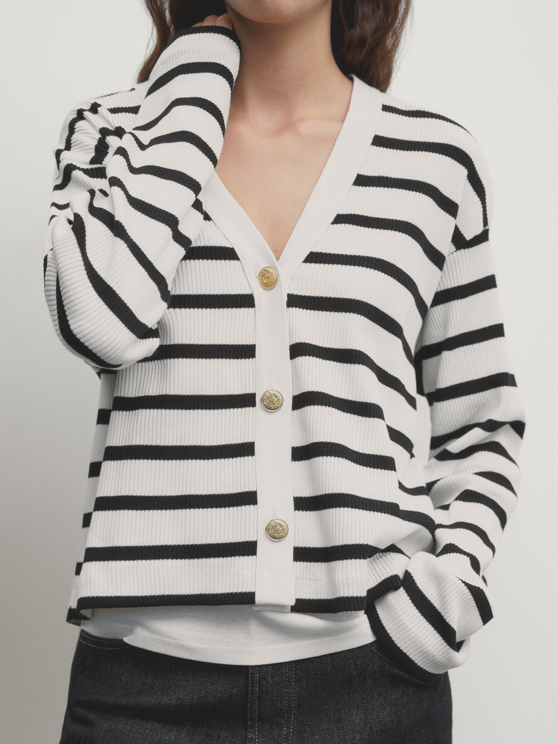 White striped best sale cardigan