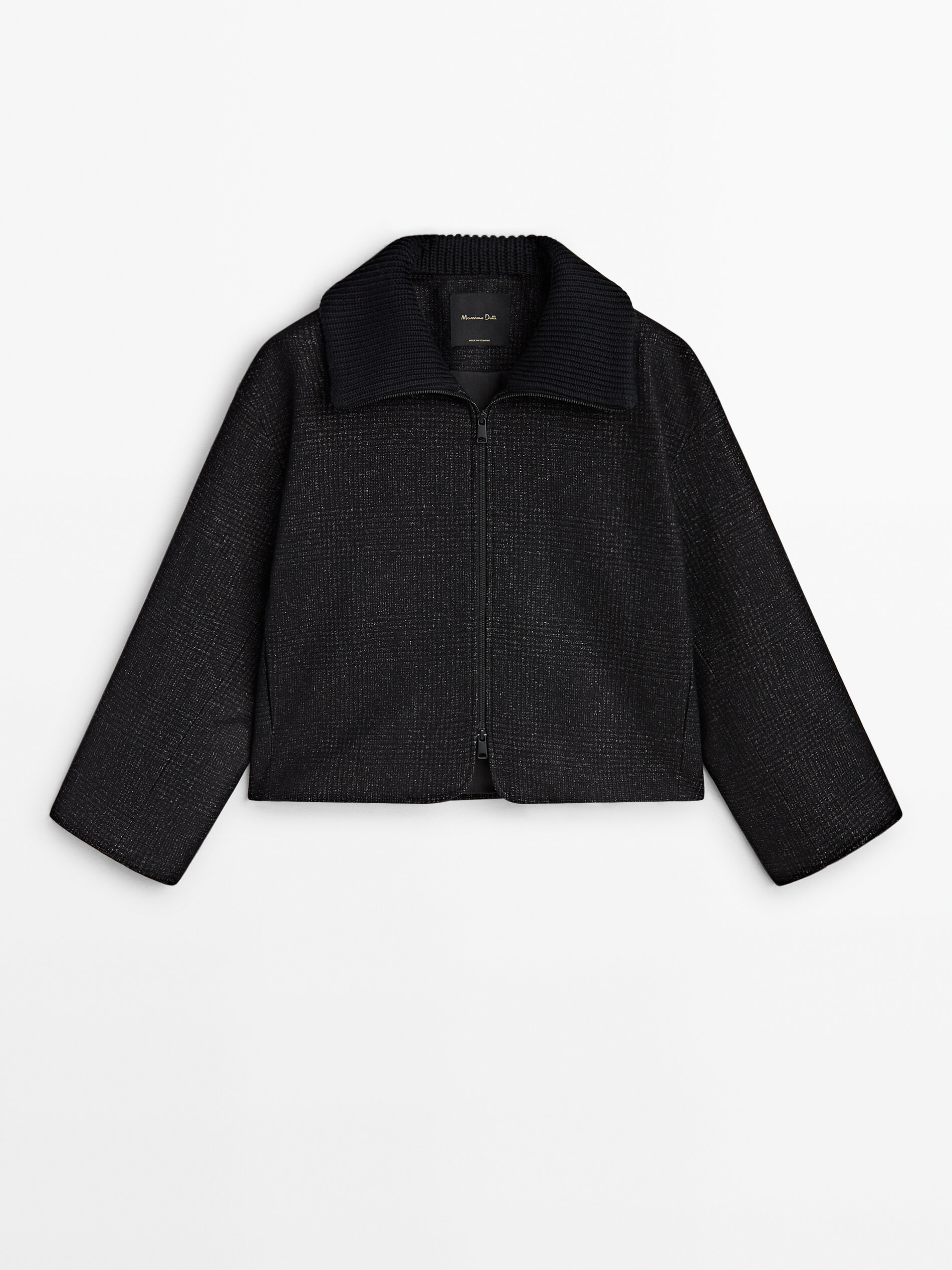 Checked cropped jacket hotsell