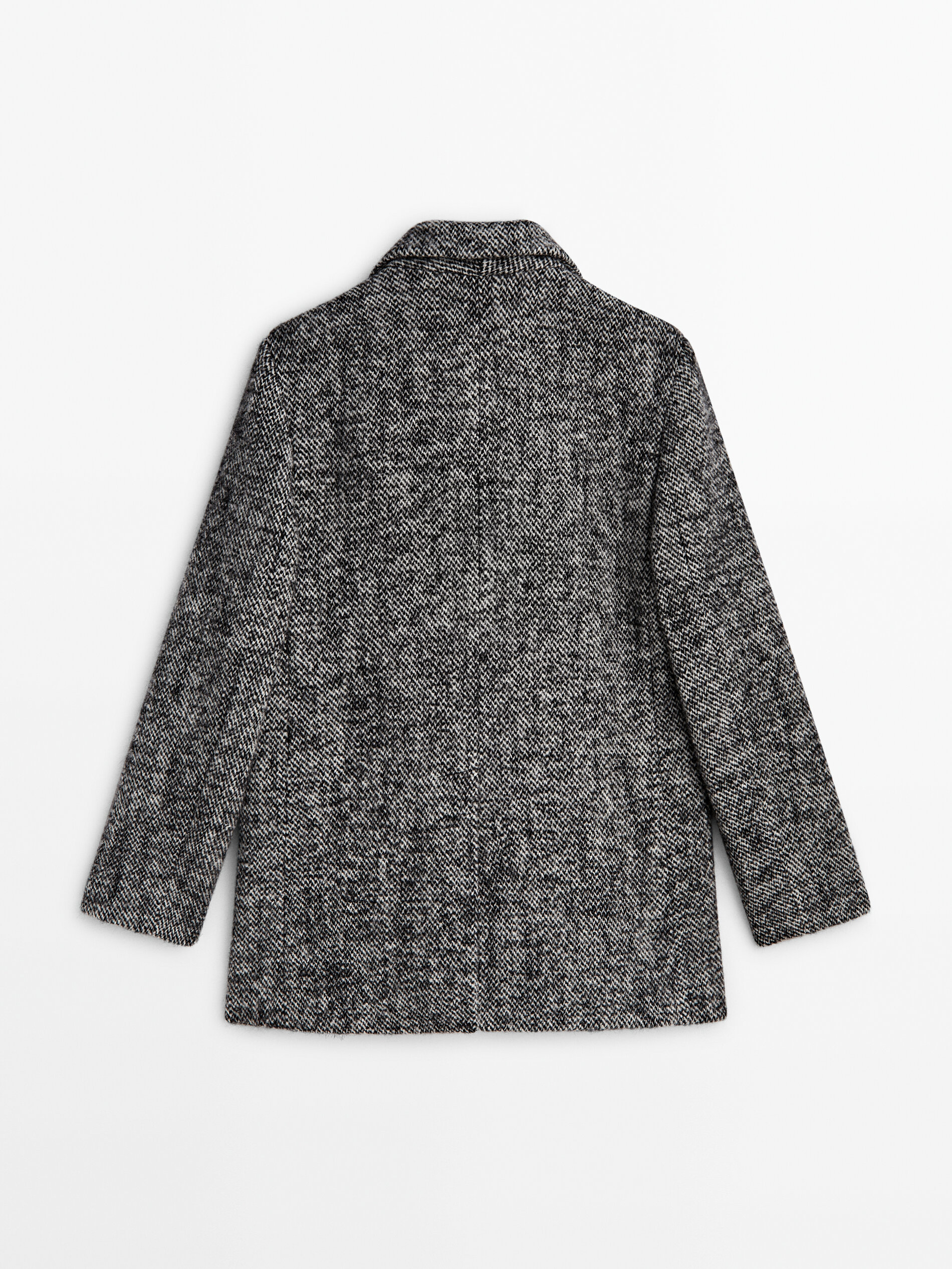Flecked wool blend pea coat